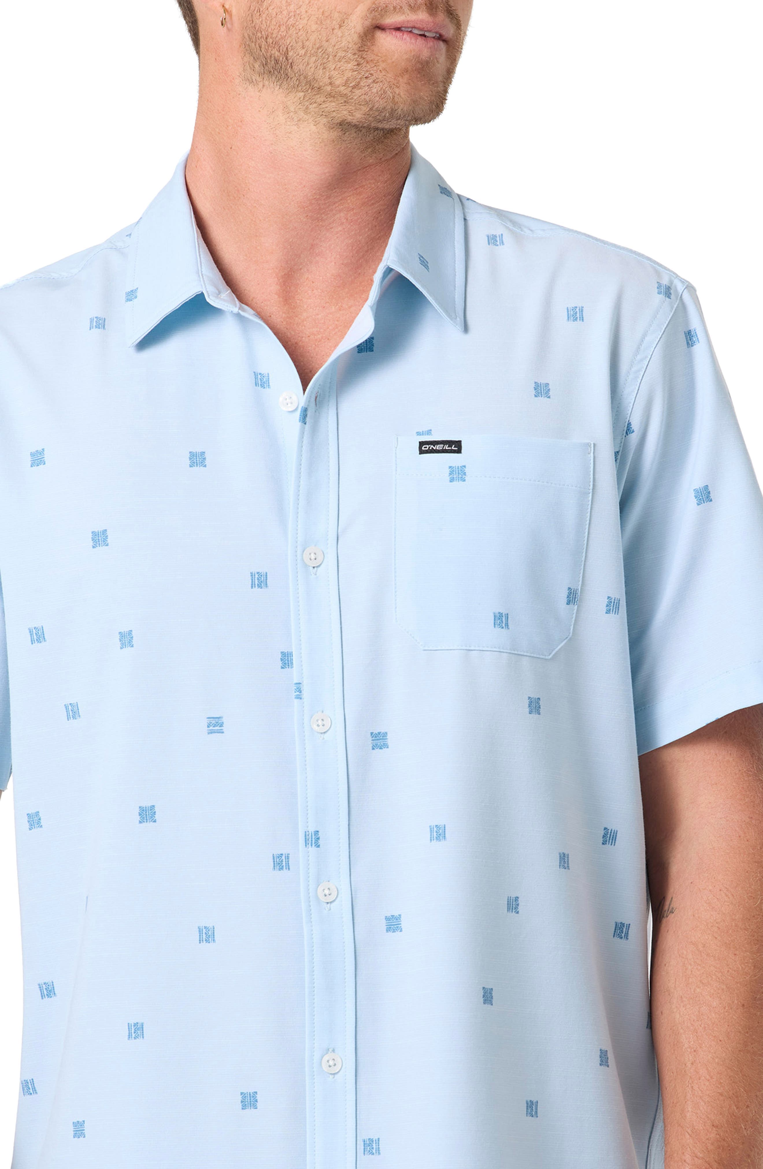 Relaxed Fit Short Sleeve Performance Slub Button-Up Shirt - image 4