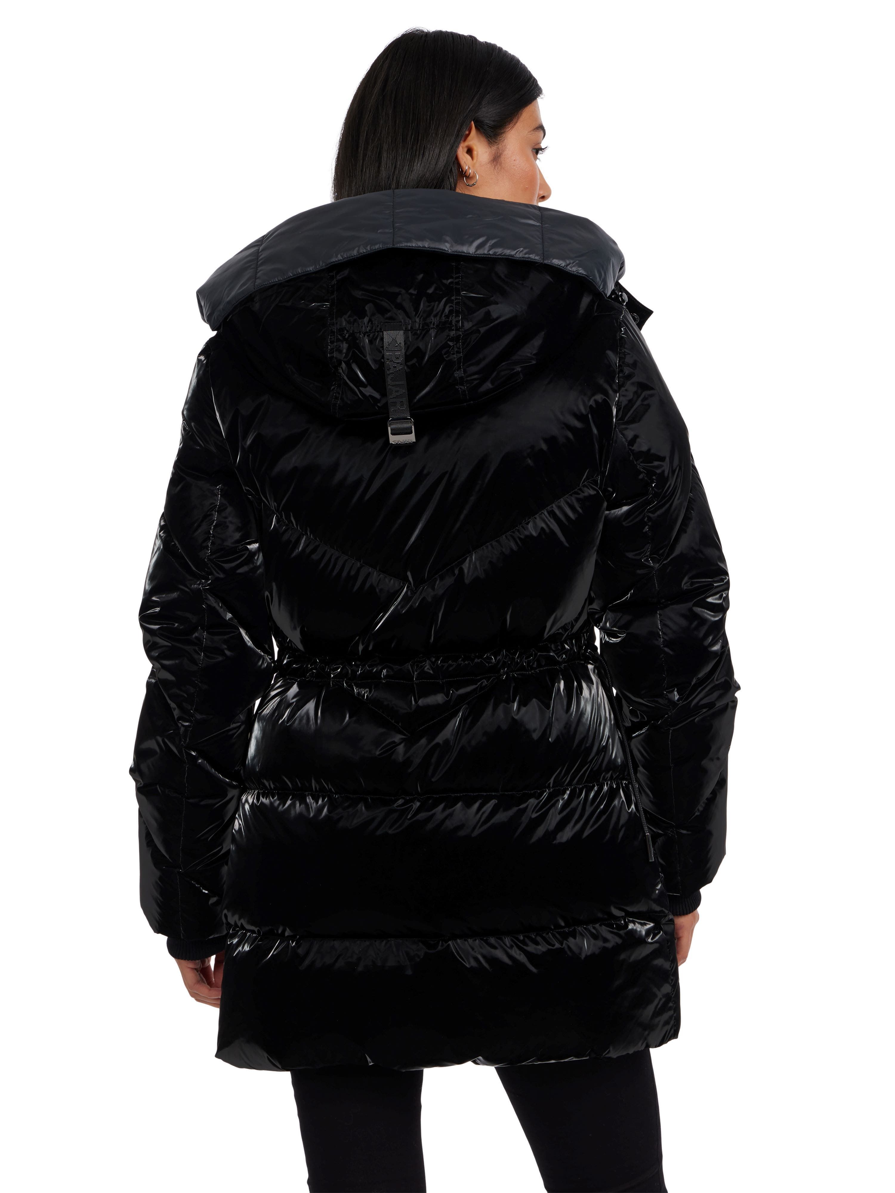 Women's Estelle Mixed Chevron Quilted Puffer with Detachable Hood - image 2