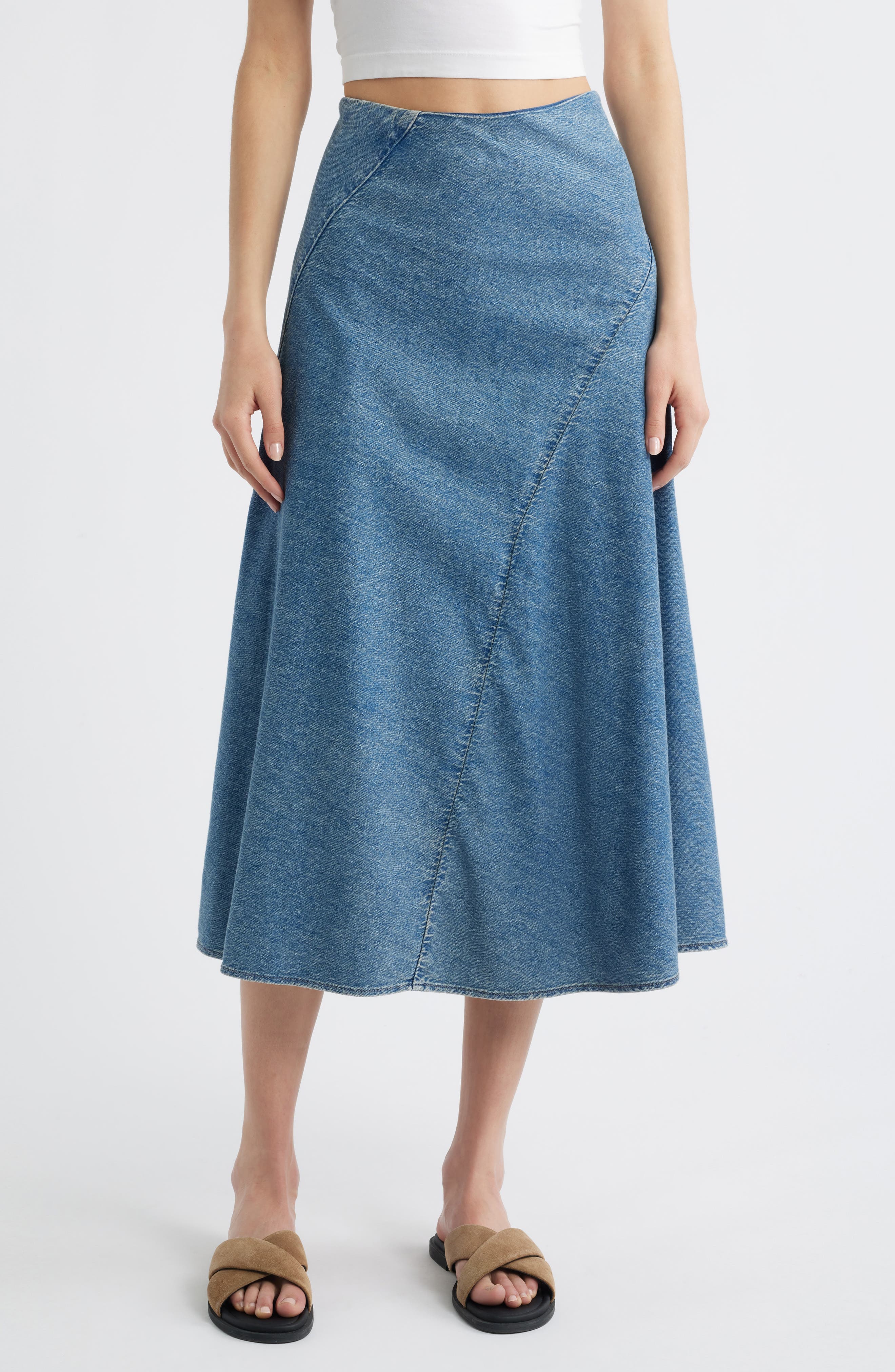 Lisbon Denim Midi Skirt - image 1