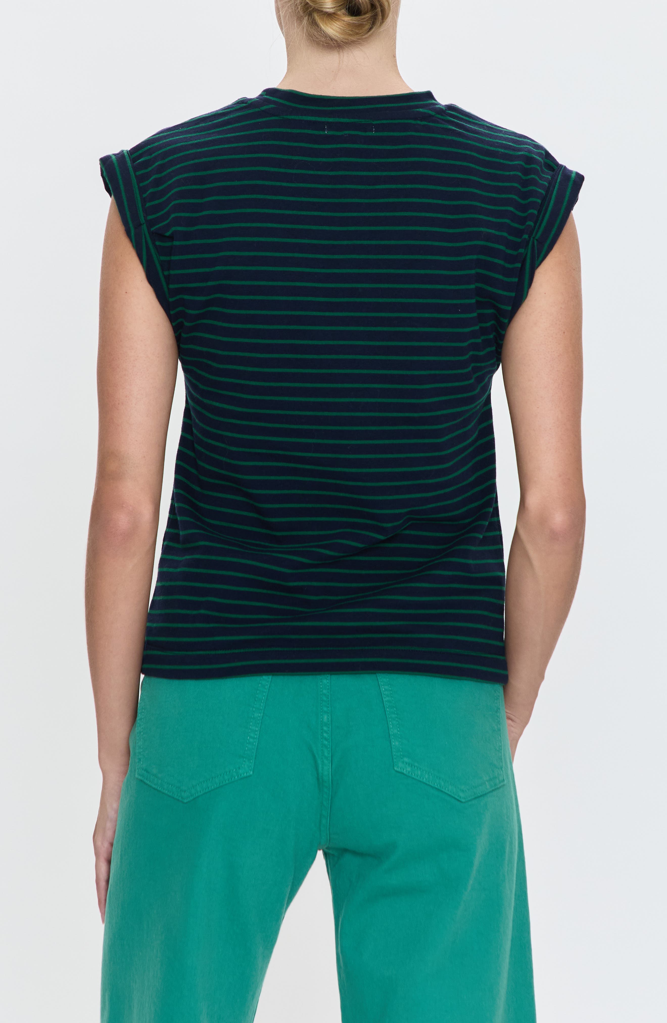 Olivia Stripe Cotton Muscle T-Shirt - image 2