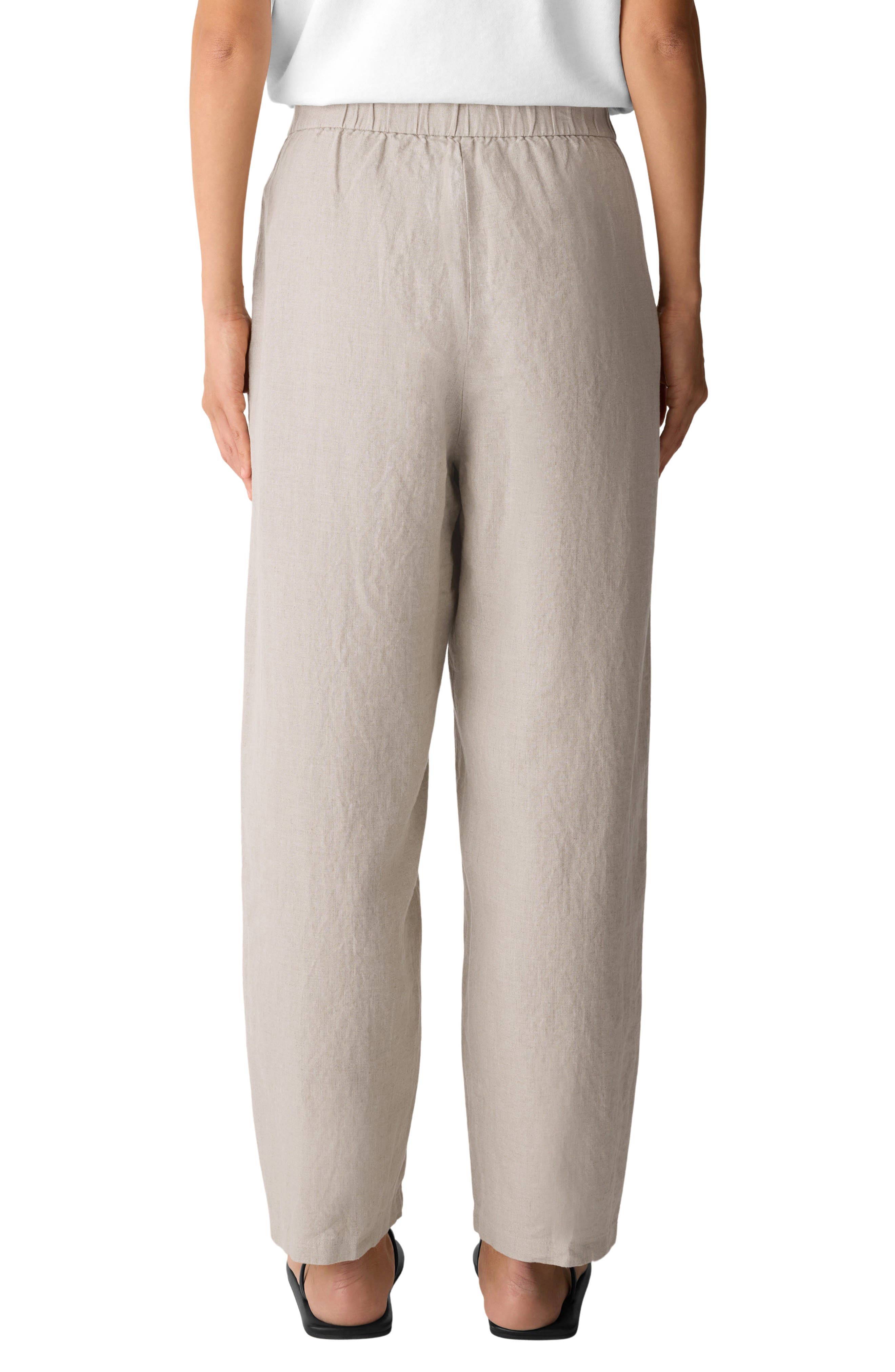 Curved Organic Linen Ankle Pants - image 2