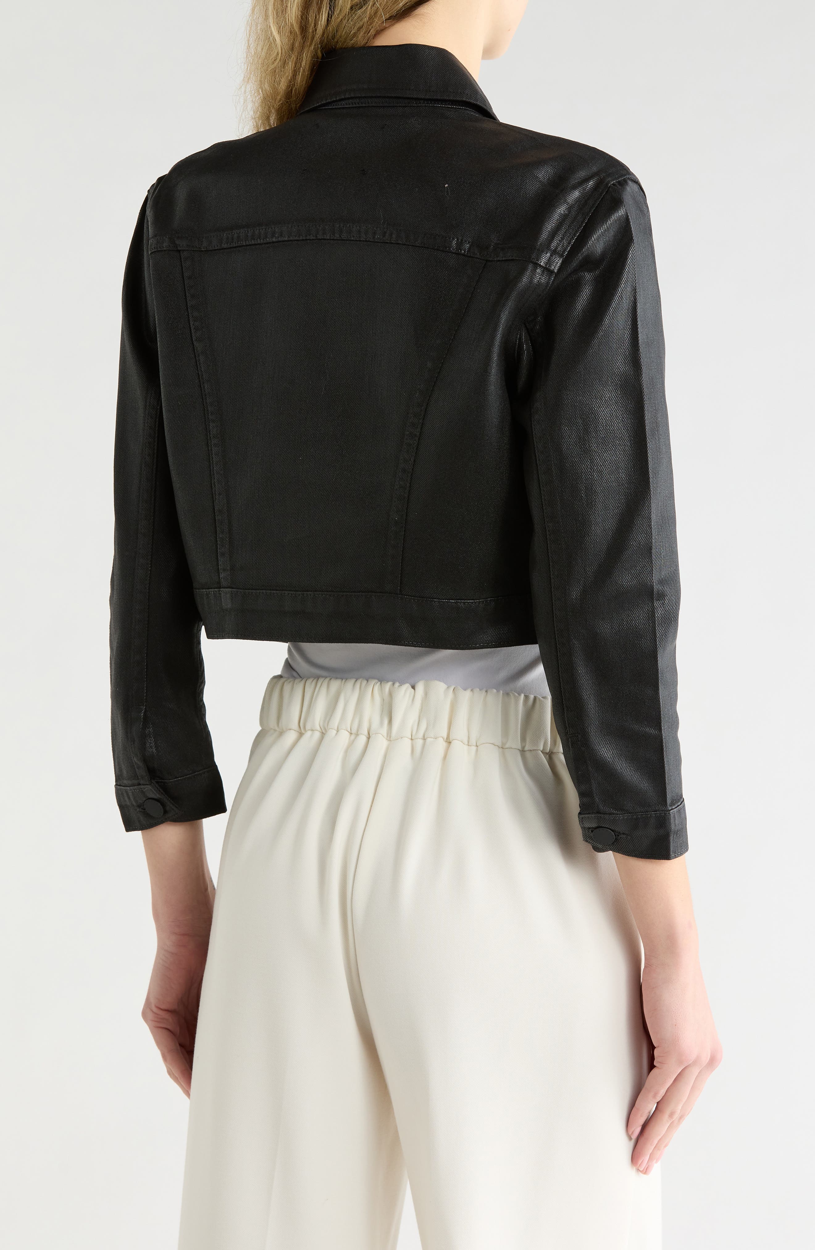 Koda Coated Denim Crop Jacket - image 2