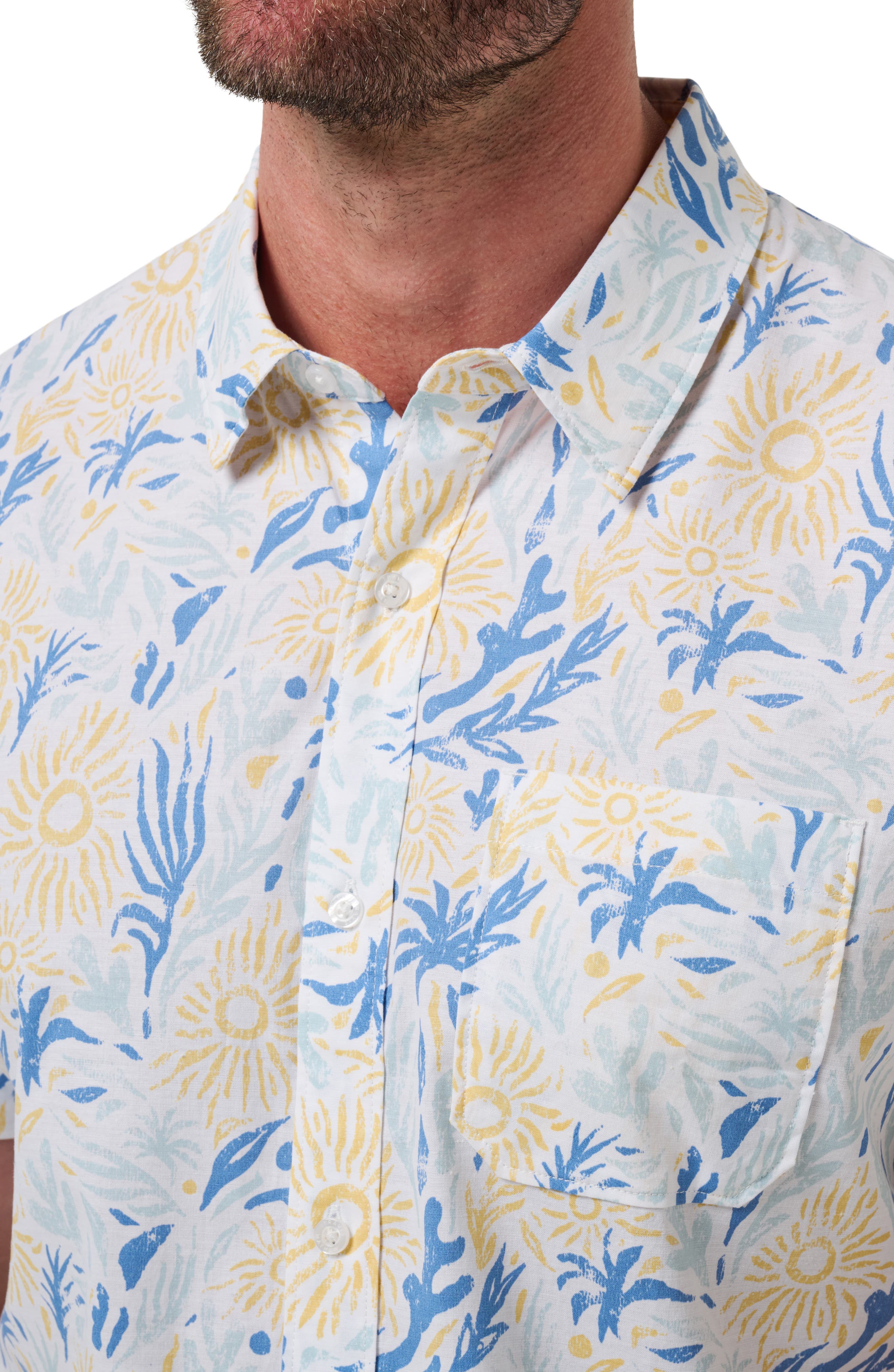 Souvenir City Short Sleeve Stretch Cotton Button-Up Shirt - image 2