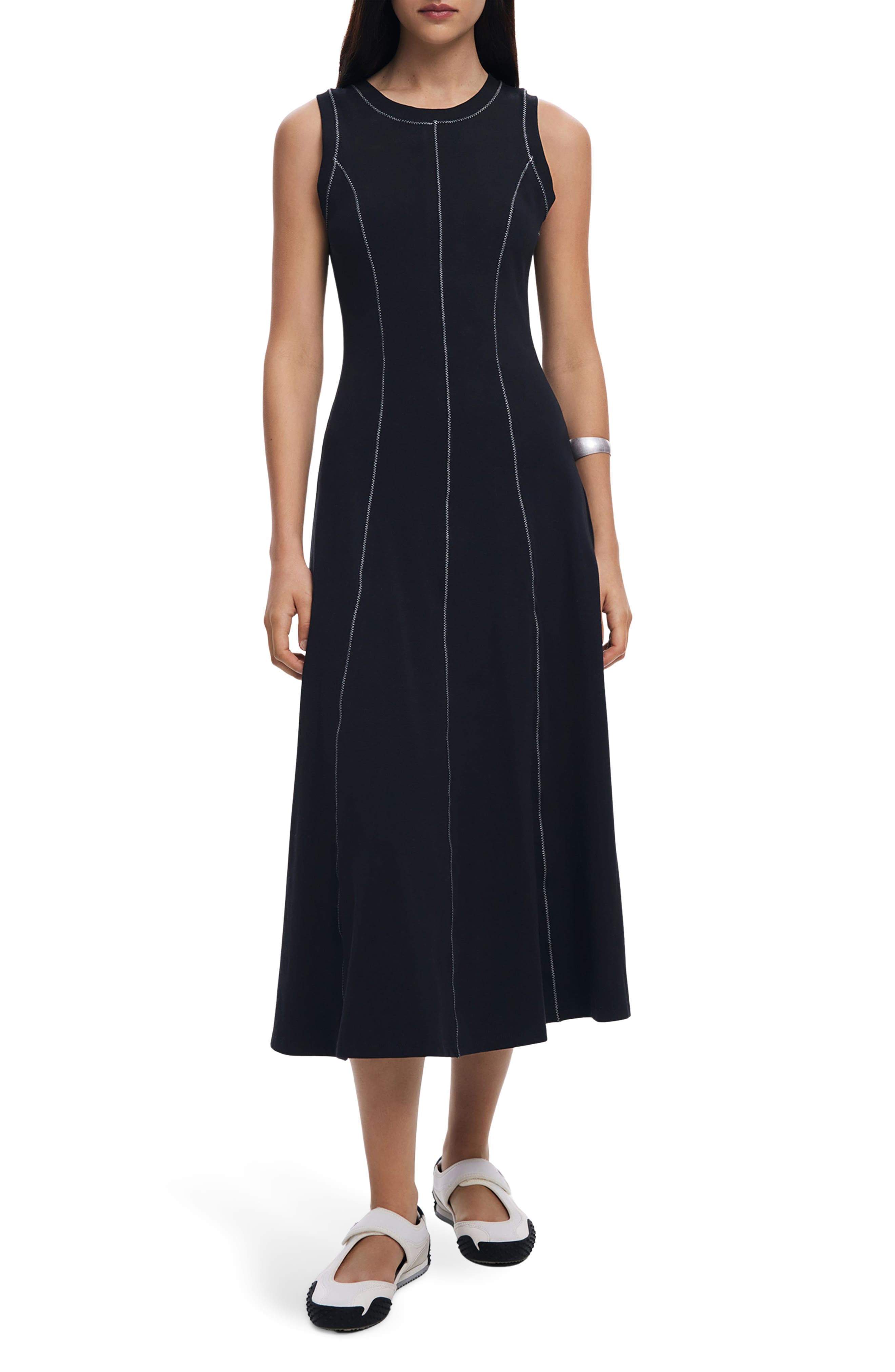 Sleeveless A-Line Midi Dress - image 1
