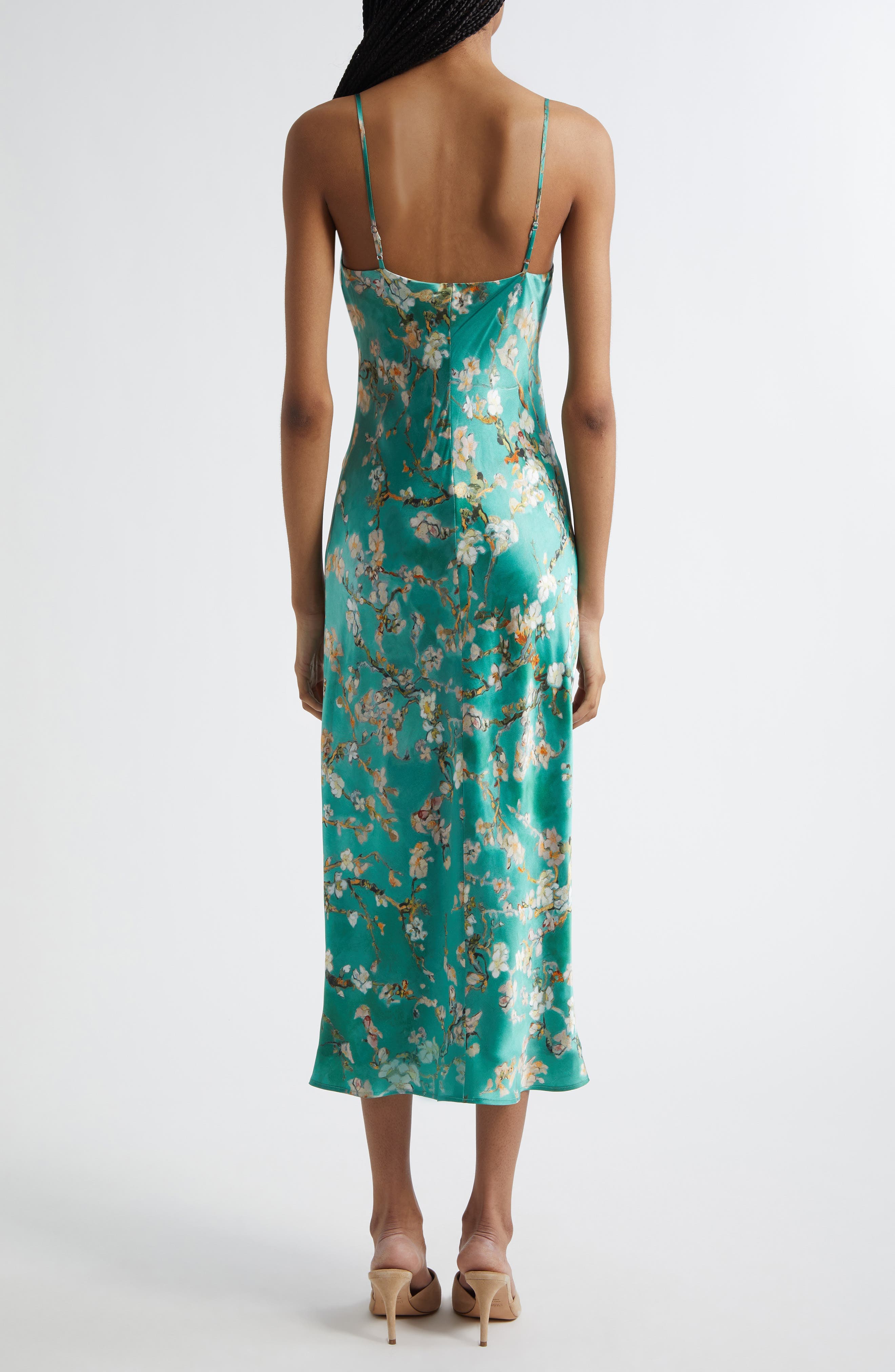 Seridie Floral Print Silk Midi Slipdress - image 2
