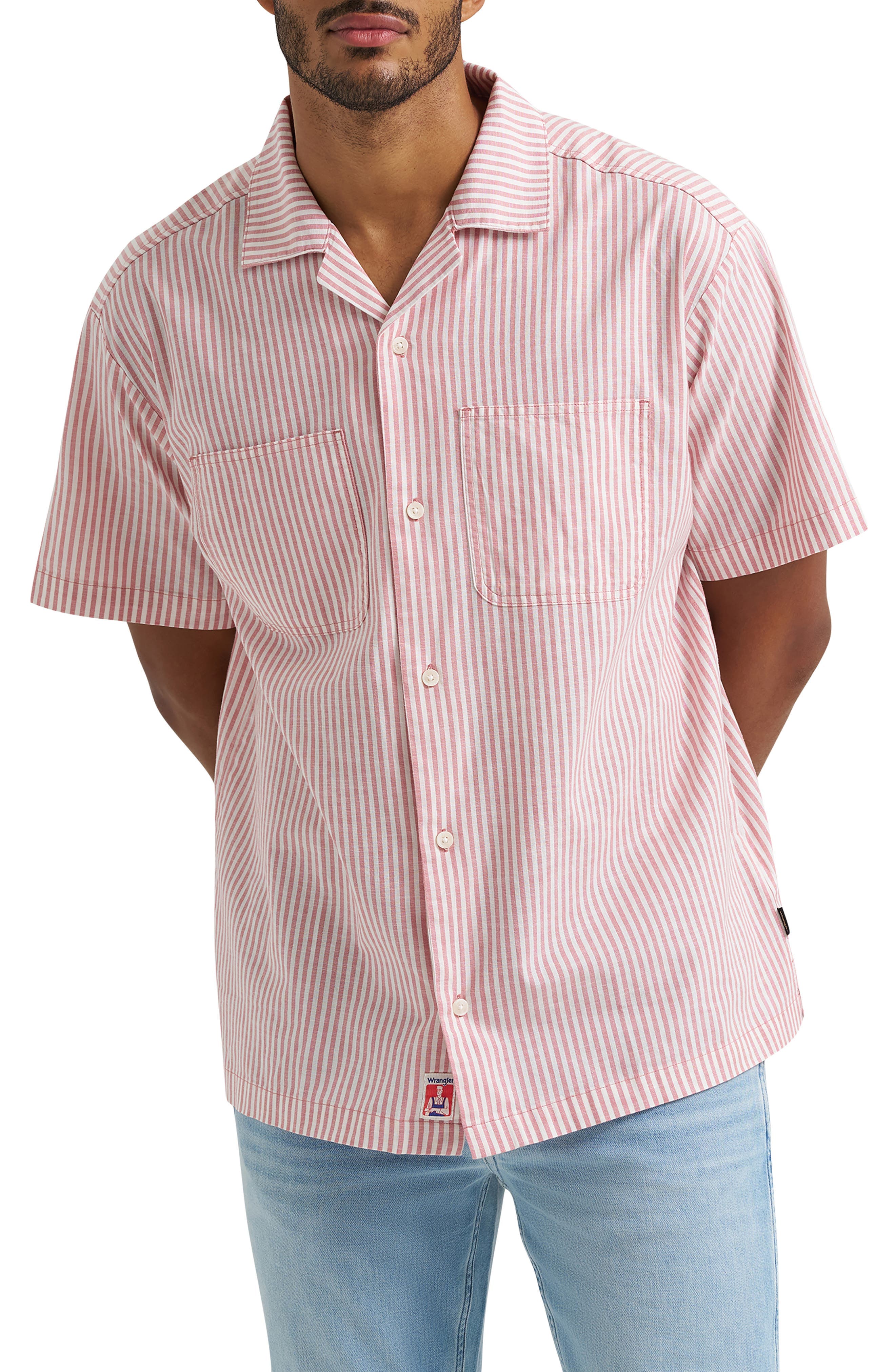 Stripe Graphic Camp Shirt - image 1