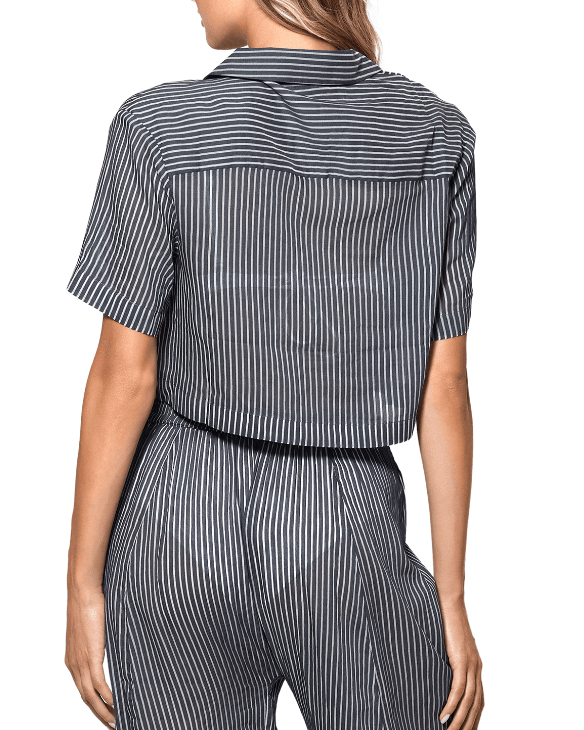 Le Boy Cotton/Silk SS Cropped Shirt - image 2