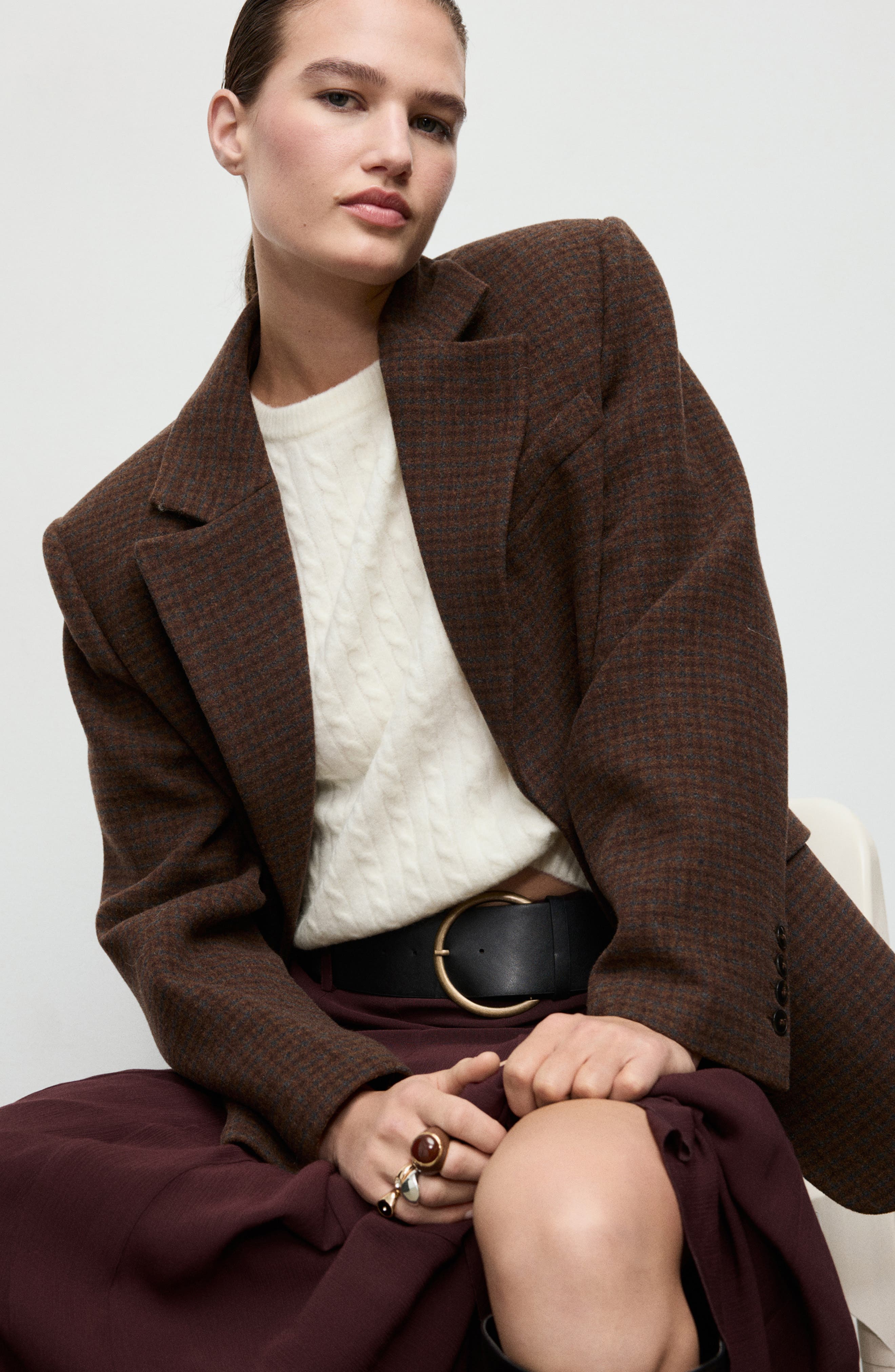 Cable Stitch Short Sleeve Sweater - image 2