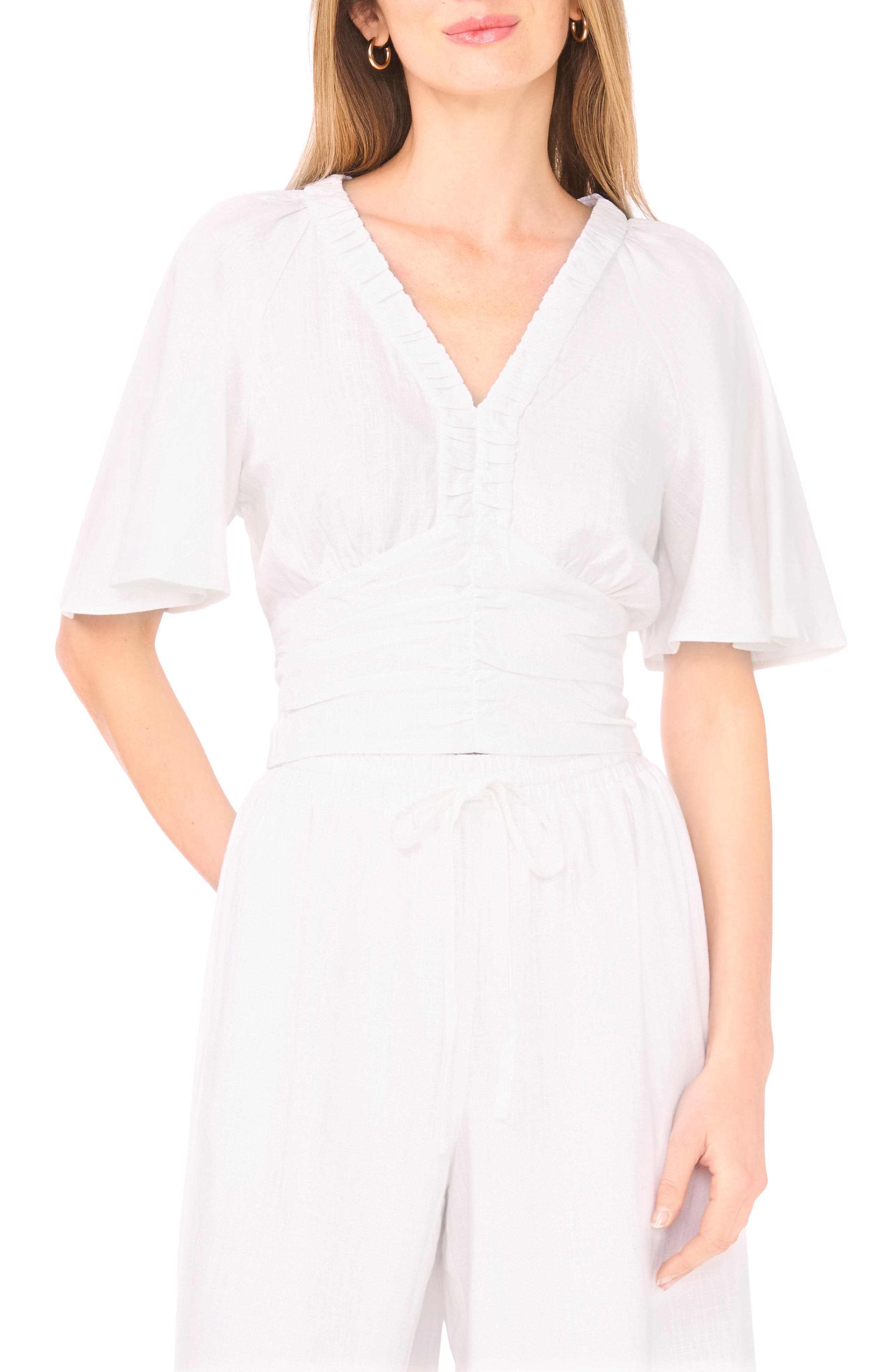 Ruched V-Neck Top - image 3