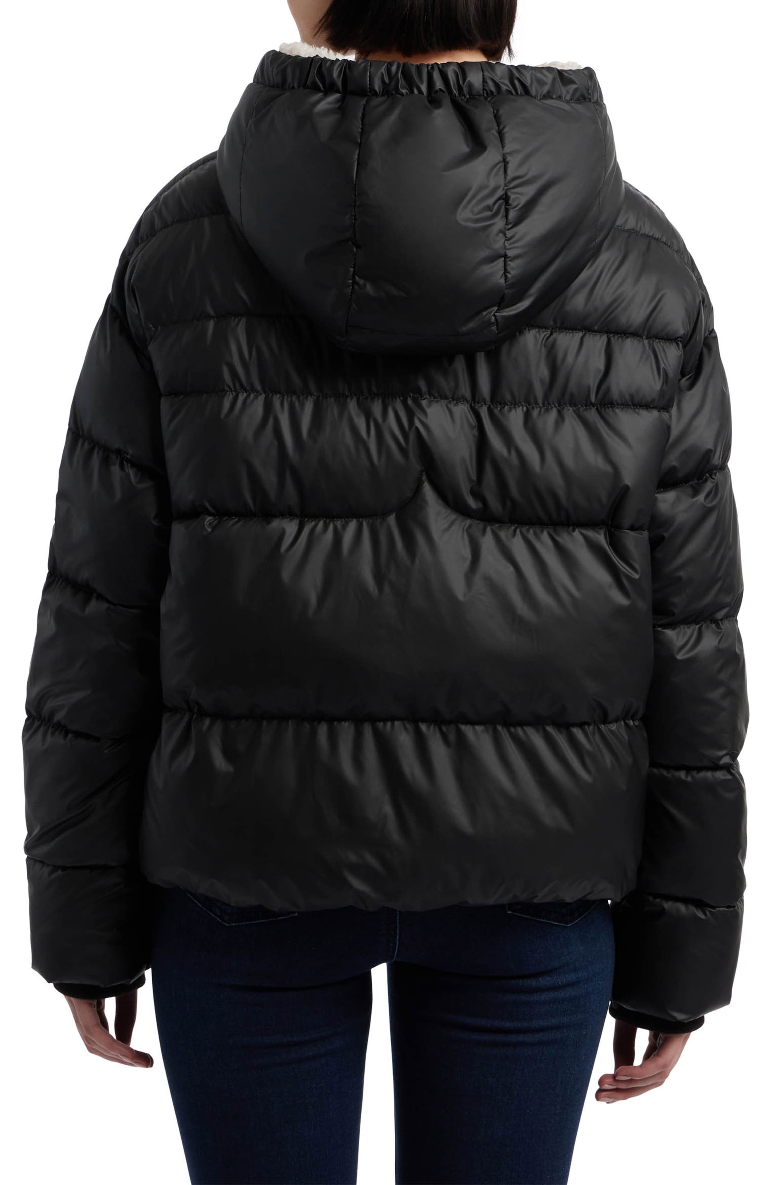 Admiral Water Repellent Faux Shearling Lined Hooded Crop Puffer Jacket - image 2
