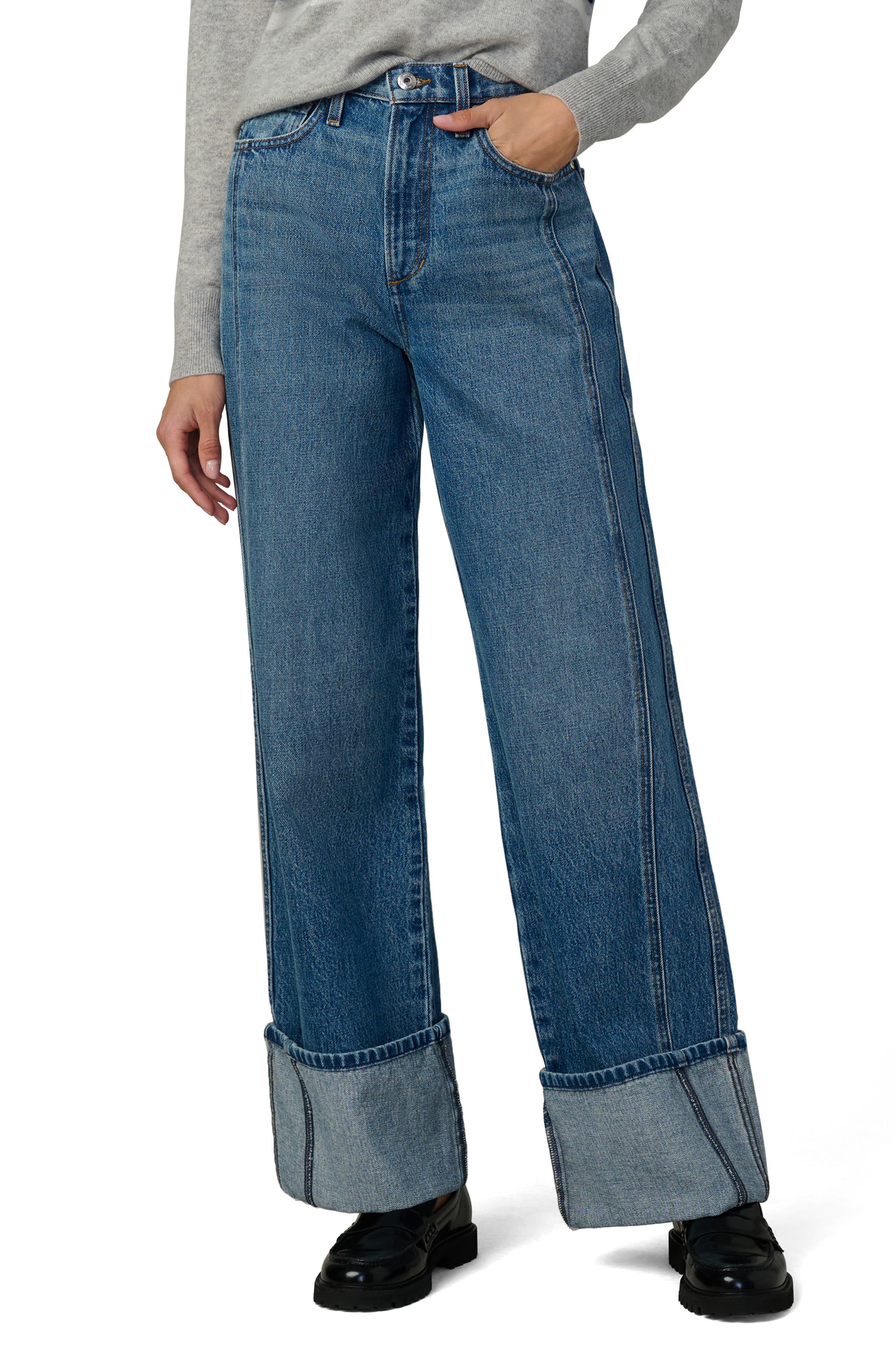 The Margot Cuffed High Waist Wide Leg Jeans - image 1