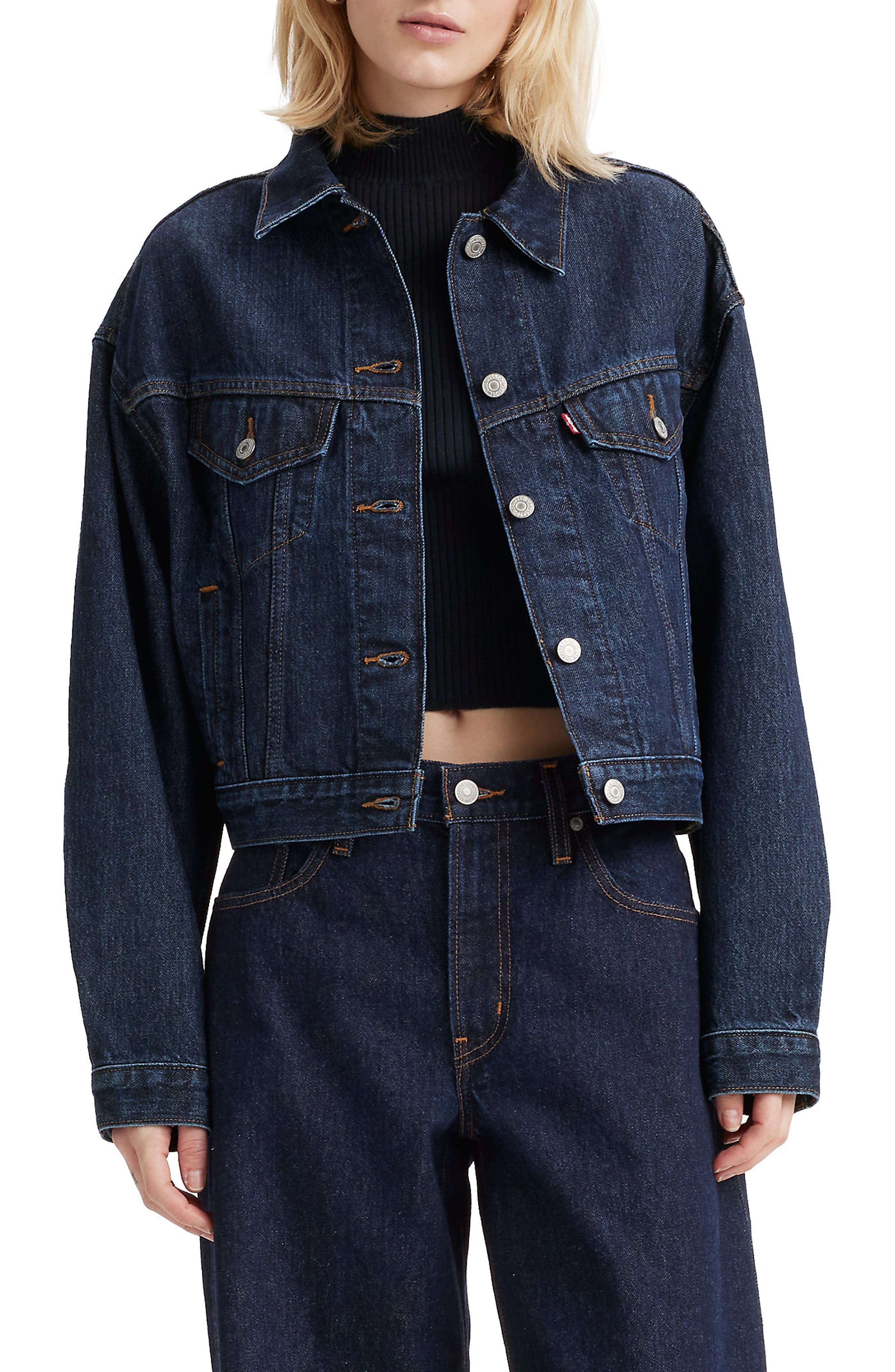 Shrunken '90s Denim Trucker Jacket - image 1