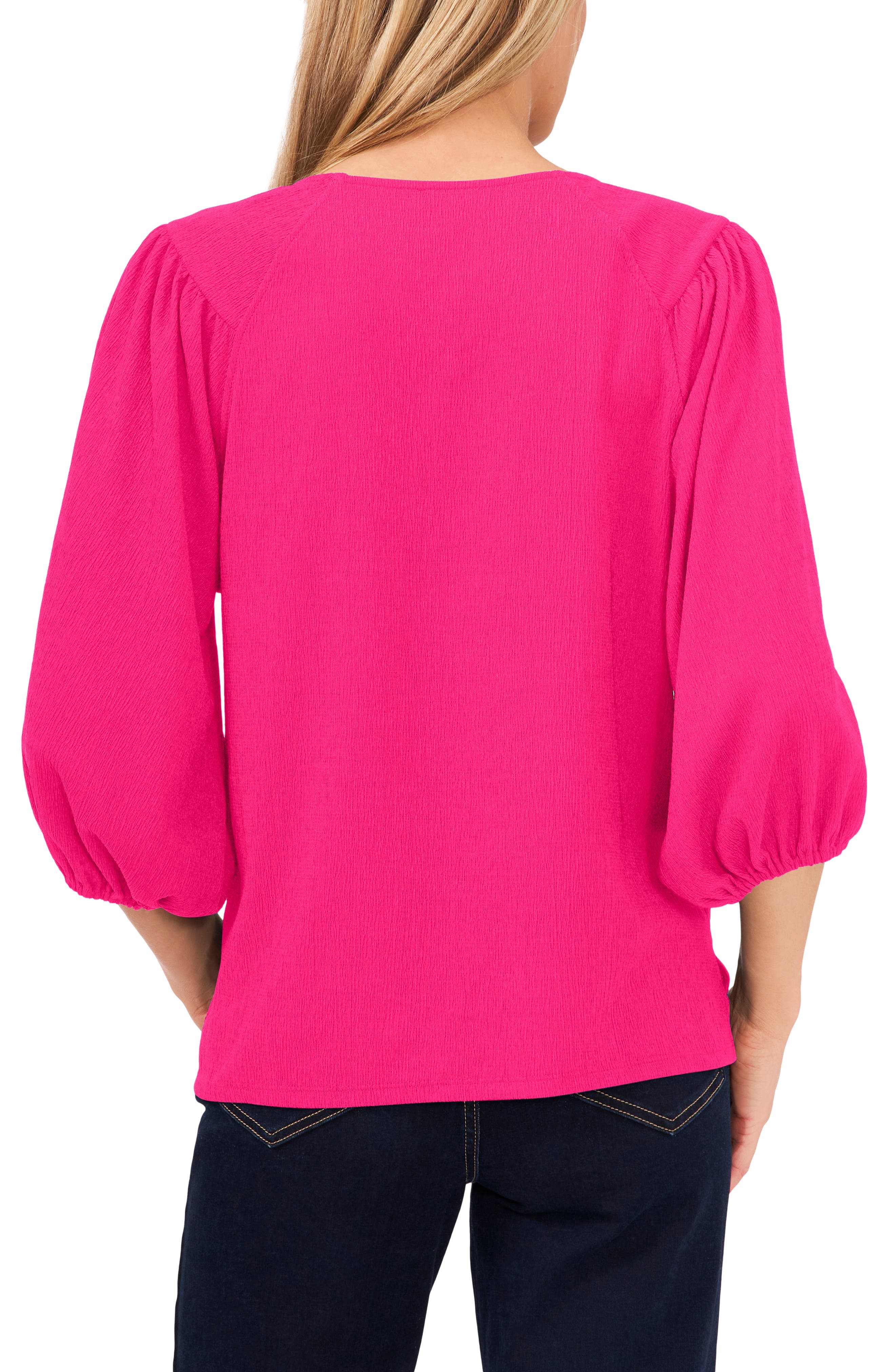 Crinkled Puff Three-Quarter Sleeve Top - image 2