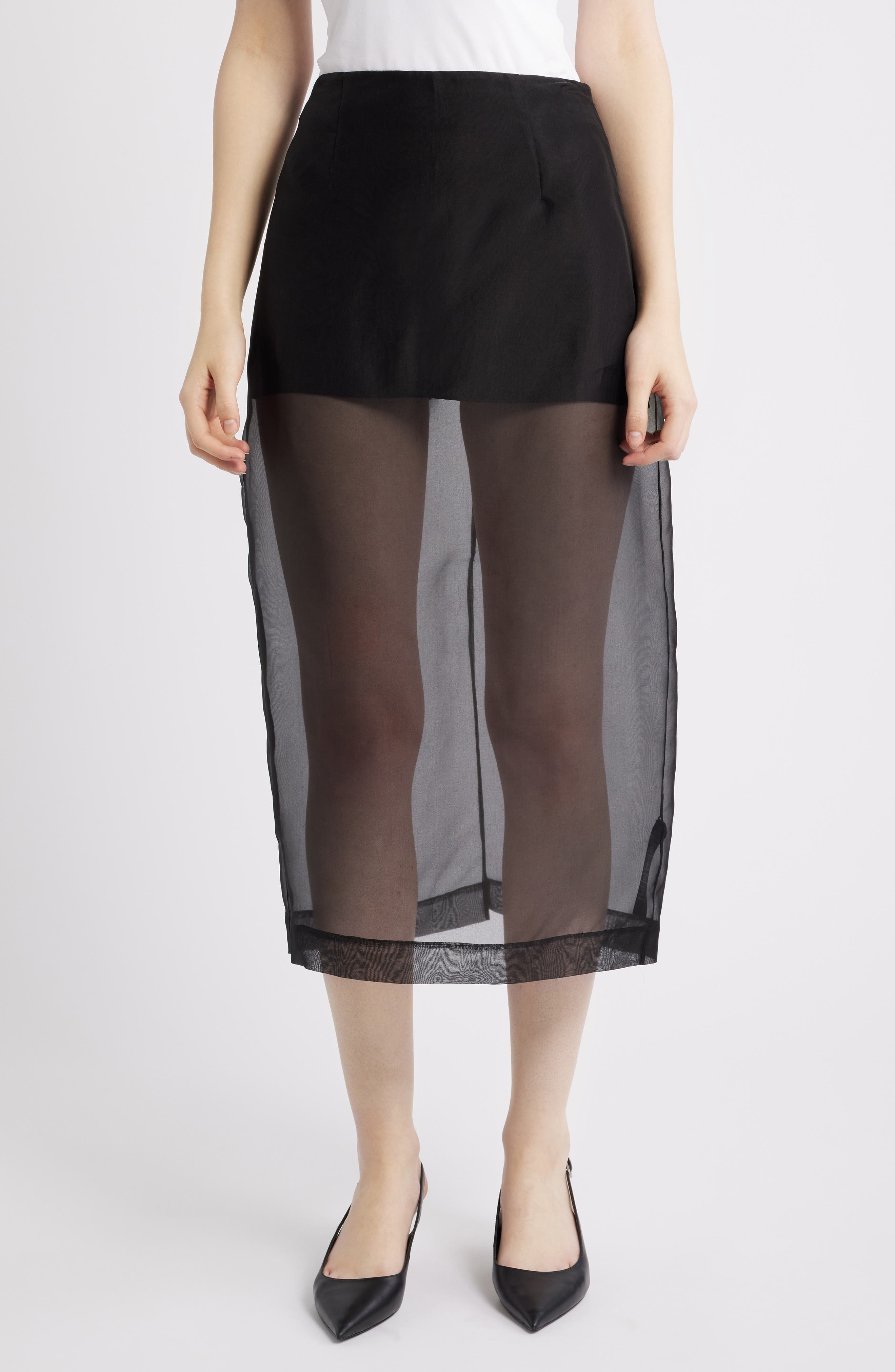 Silk Organza Pencil Skirt - image 1