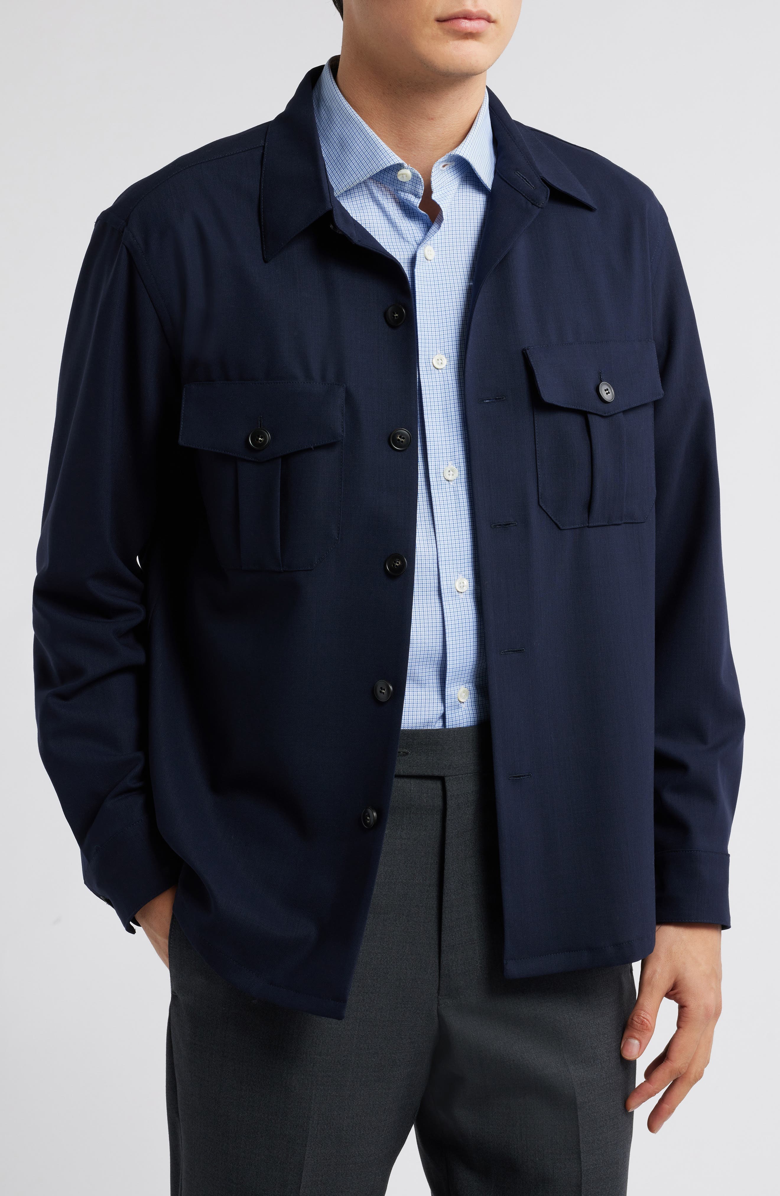 Nuvolo Regular Fit Wool Shirt Jacket - image 1