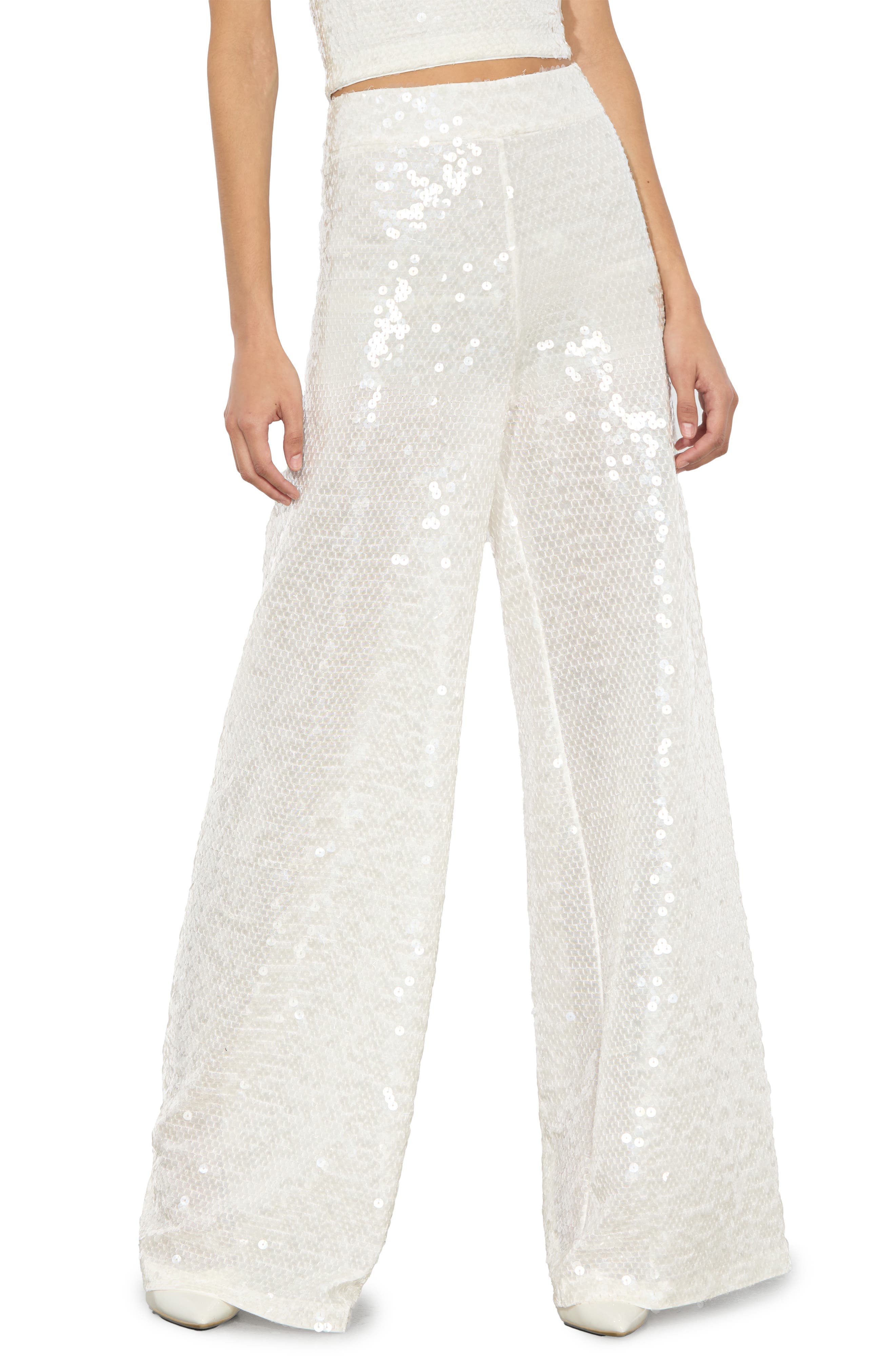Athena Sequin Flare Wide Leg Pants - image 1