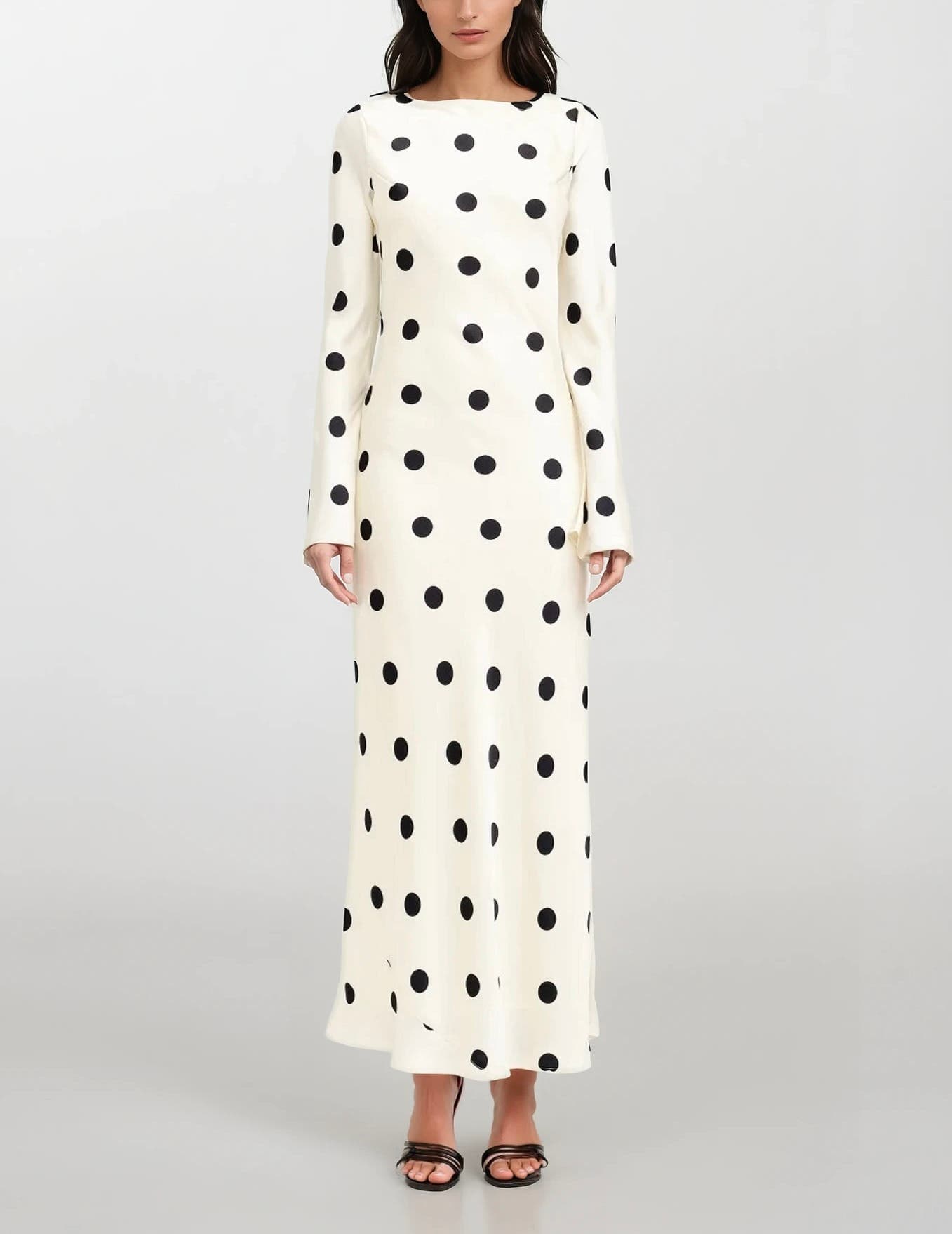 Clara Polka-Dot Long Sleeve Gown - image 1
