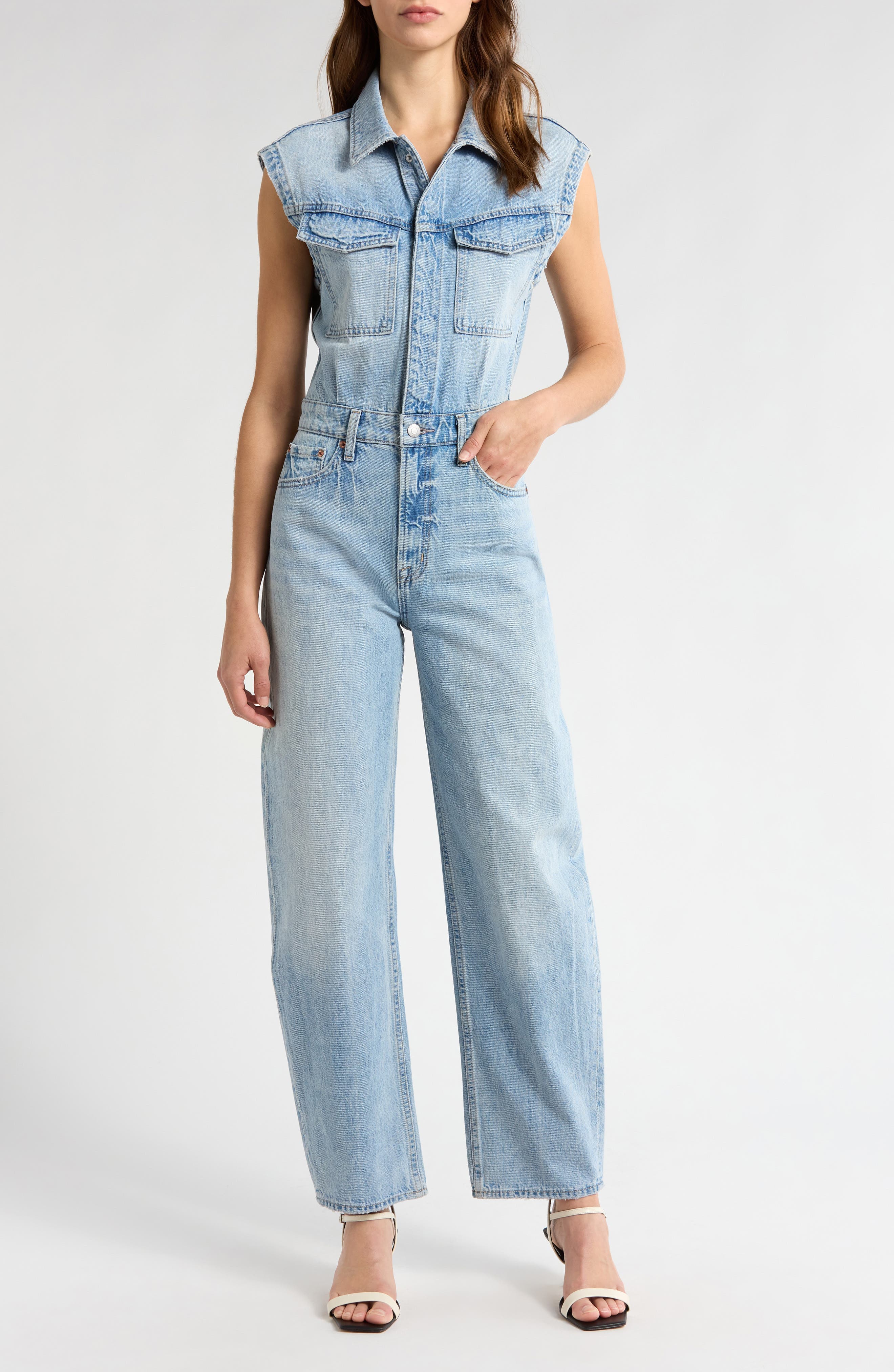 Ace Sleeveless Denim Jumpsuit - image 1