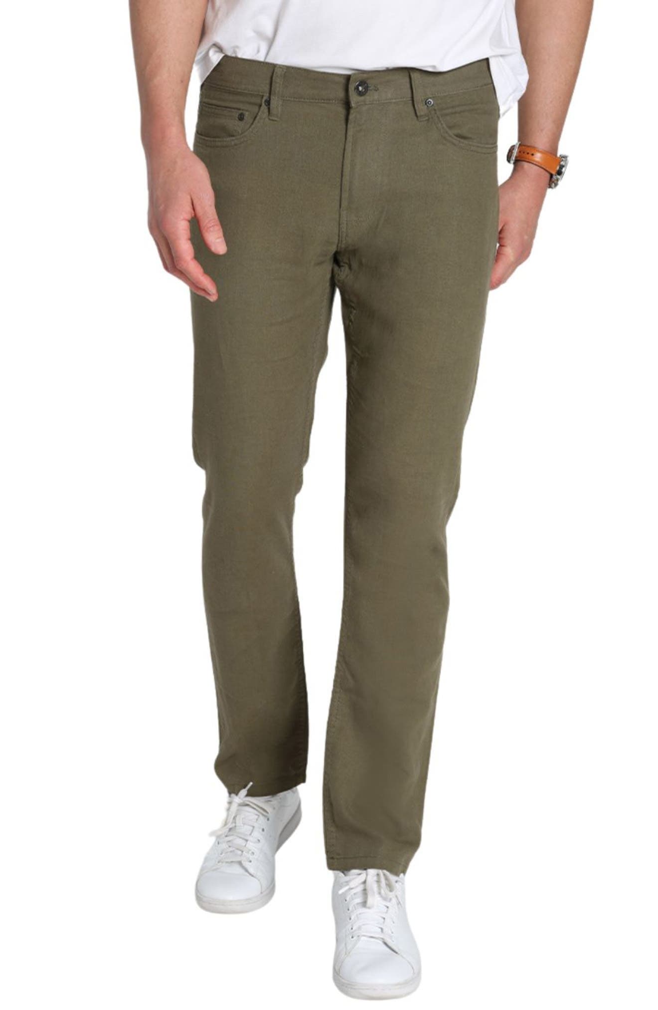 Straight Leg Linen Blend 5-Pocket Pants - image 1