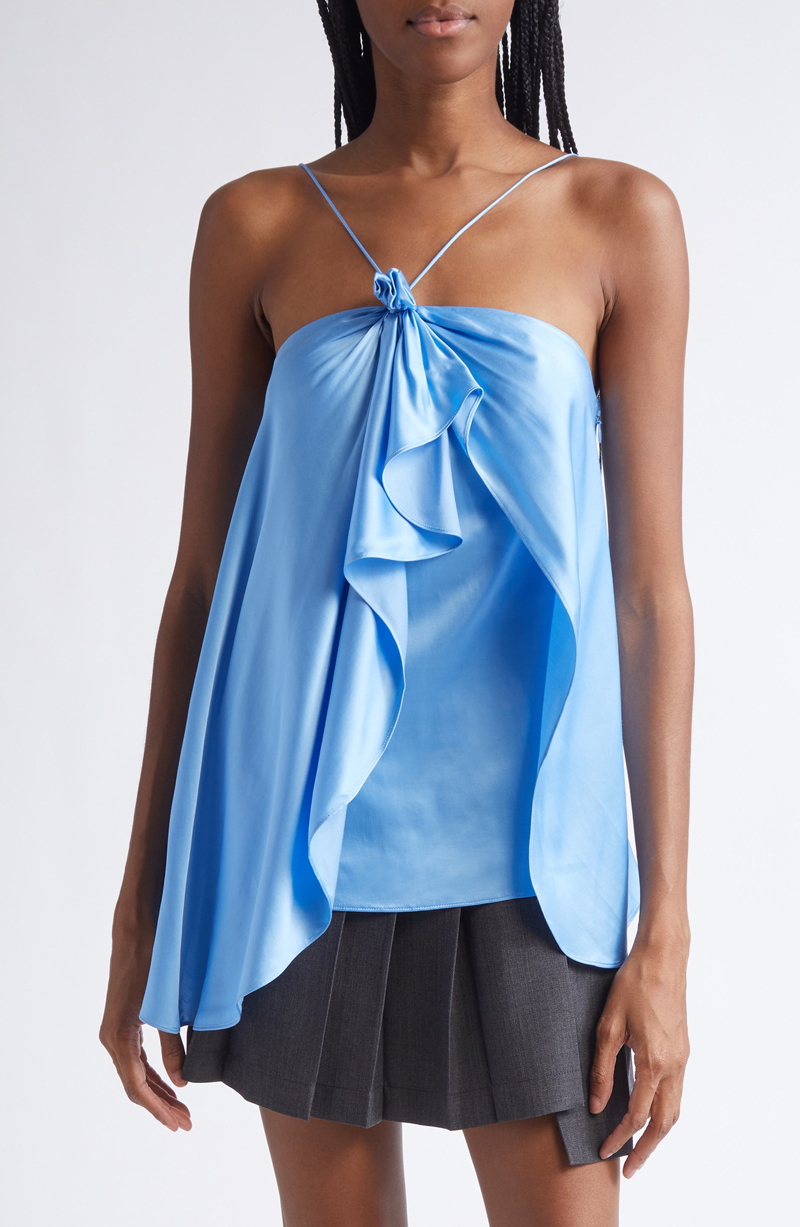 Tufo Draped Satin Halter Top - image 1