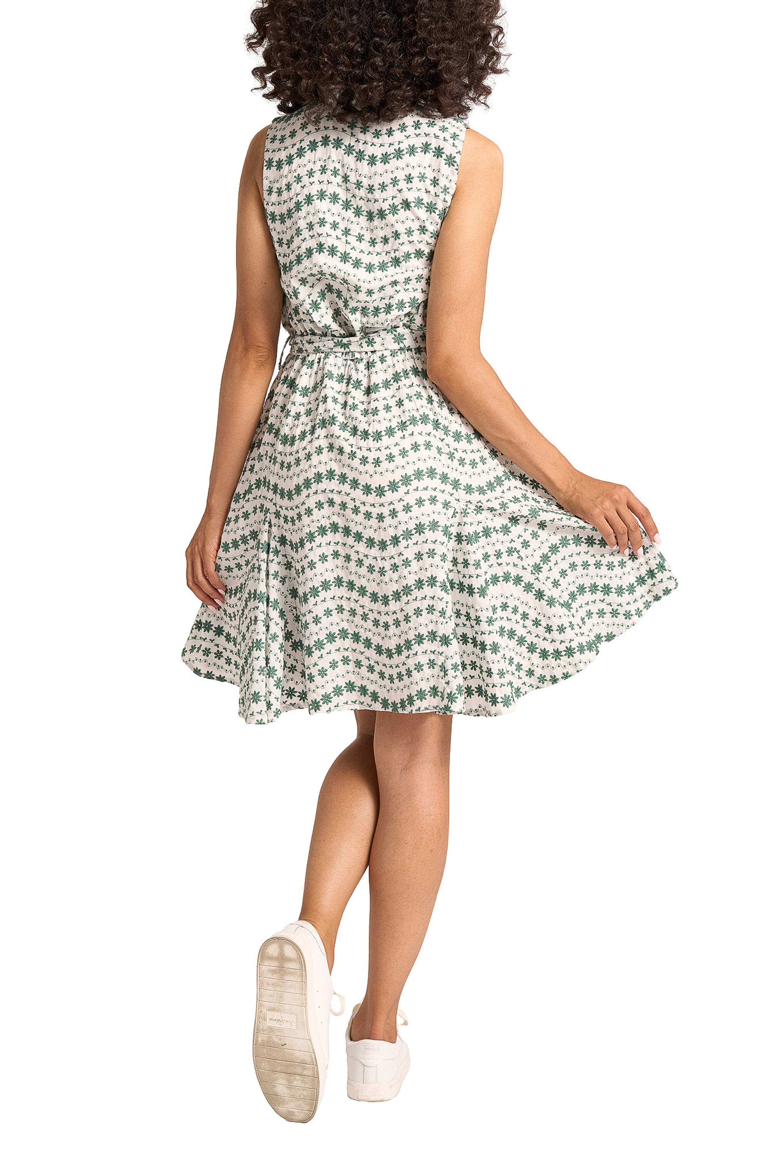 Mona Floral Embroidered Sleeveless Cotton Dress - image 2