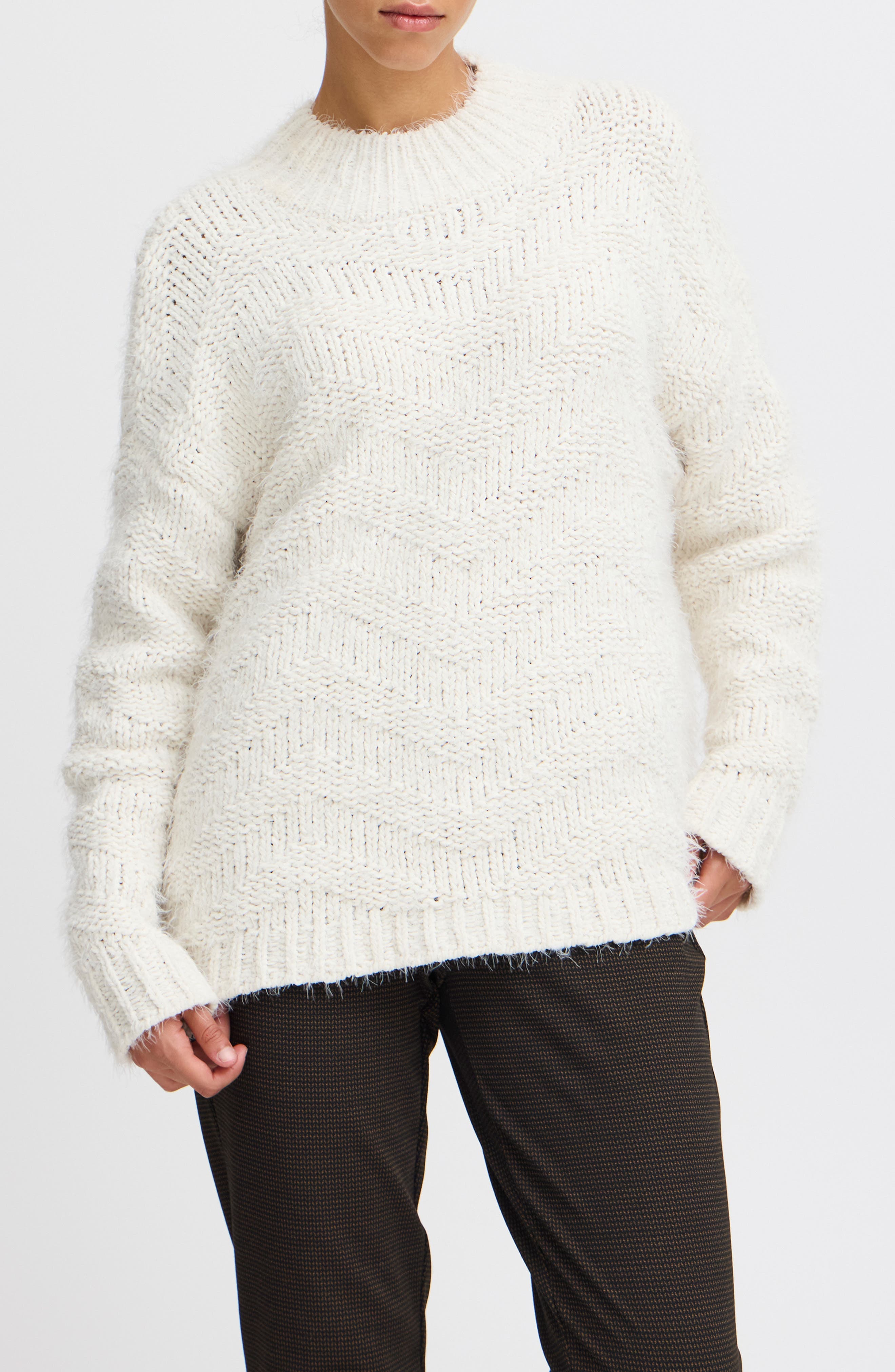 Knit Mock Neck Sweater - image 1