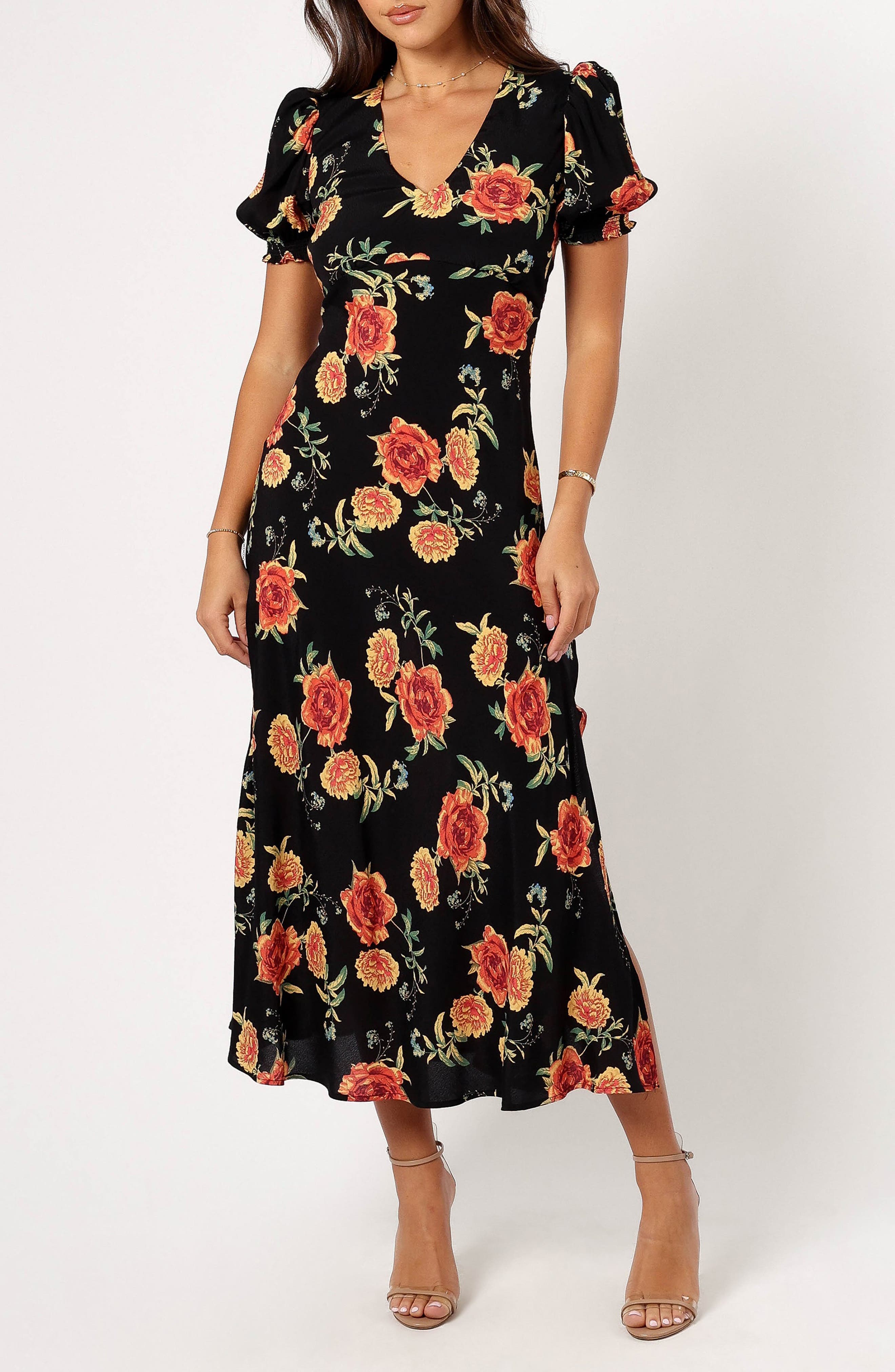 Christine Floral Print Empire Waist Dress