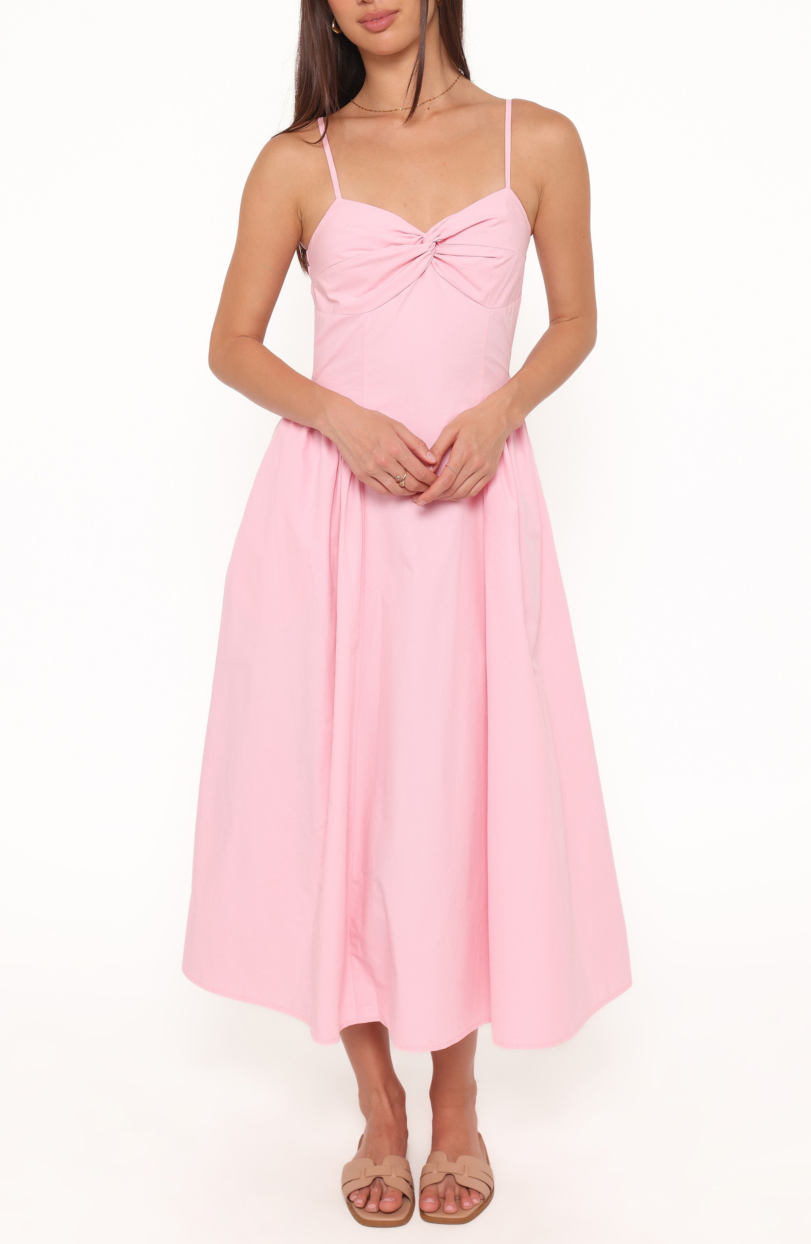 Venice Open Back Cotton Midi Dress - image 1