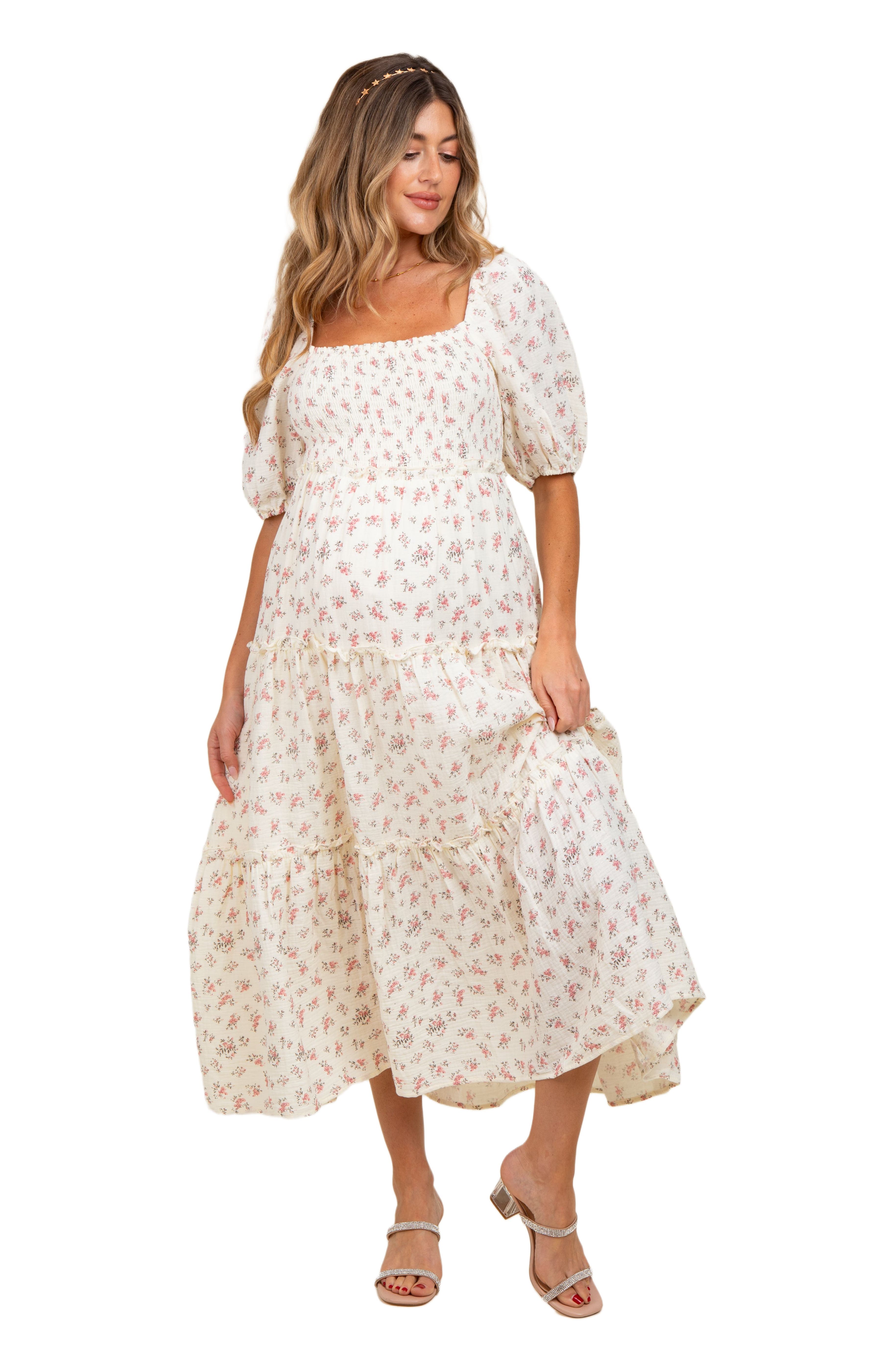 Floral Smocked Ruffle Tiered Maxi Dress - image 2