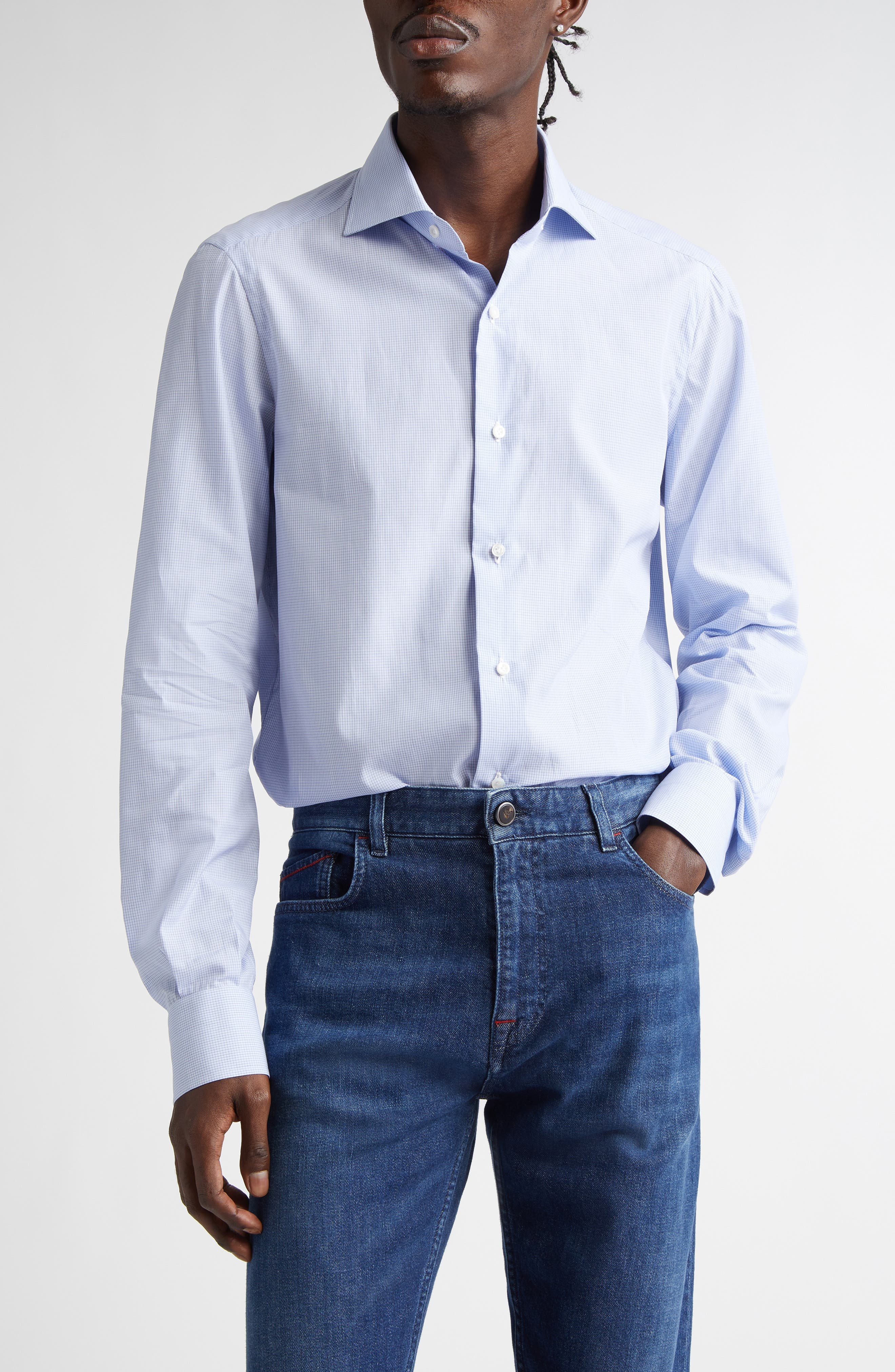 Gingham Button-Up Shirt - image 1