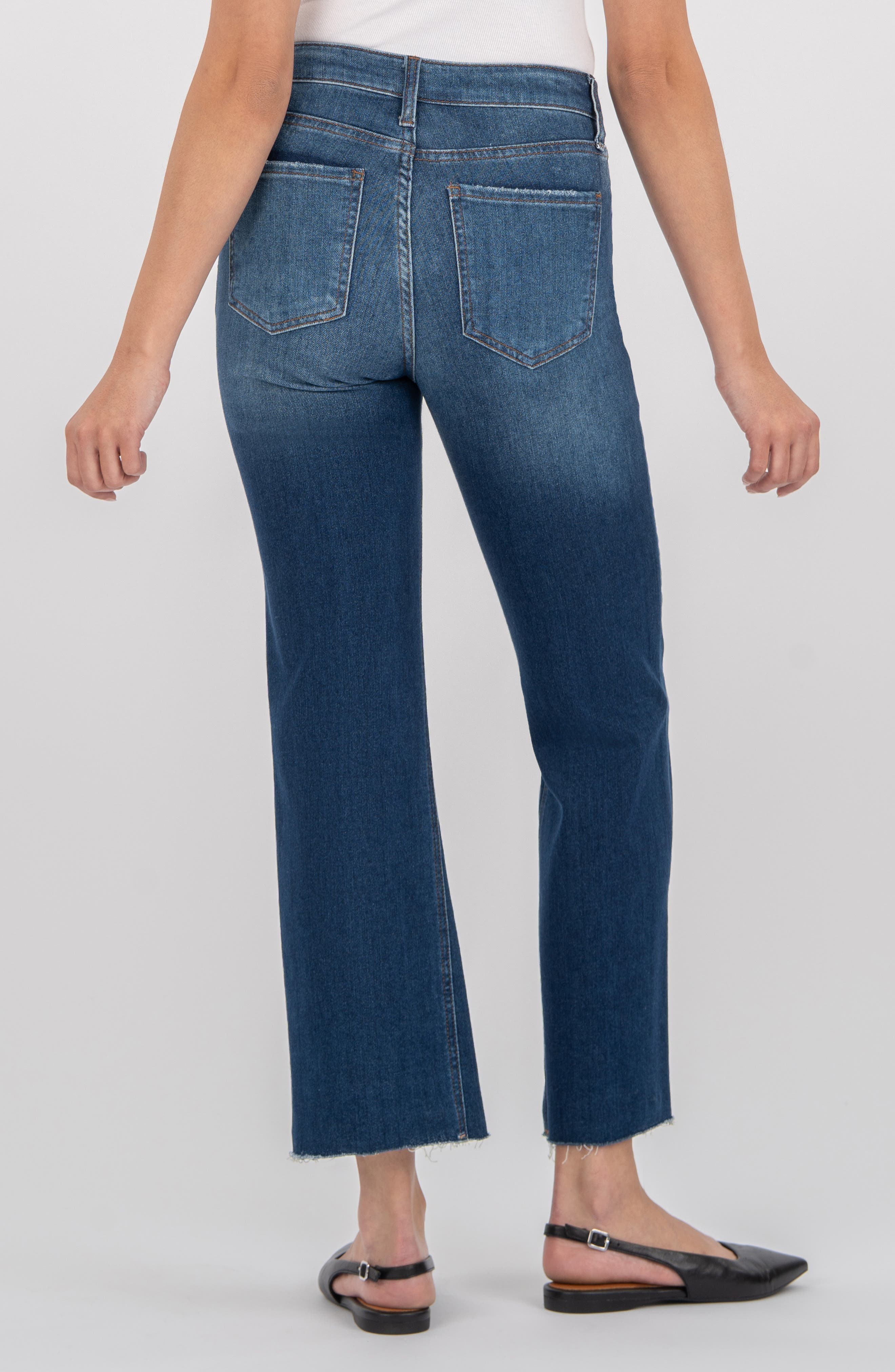Kelsey High Waist Raw Hem Ankle Flare Leg Jeans - image 2