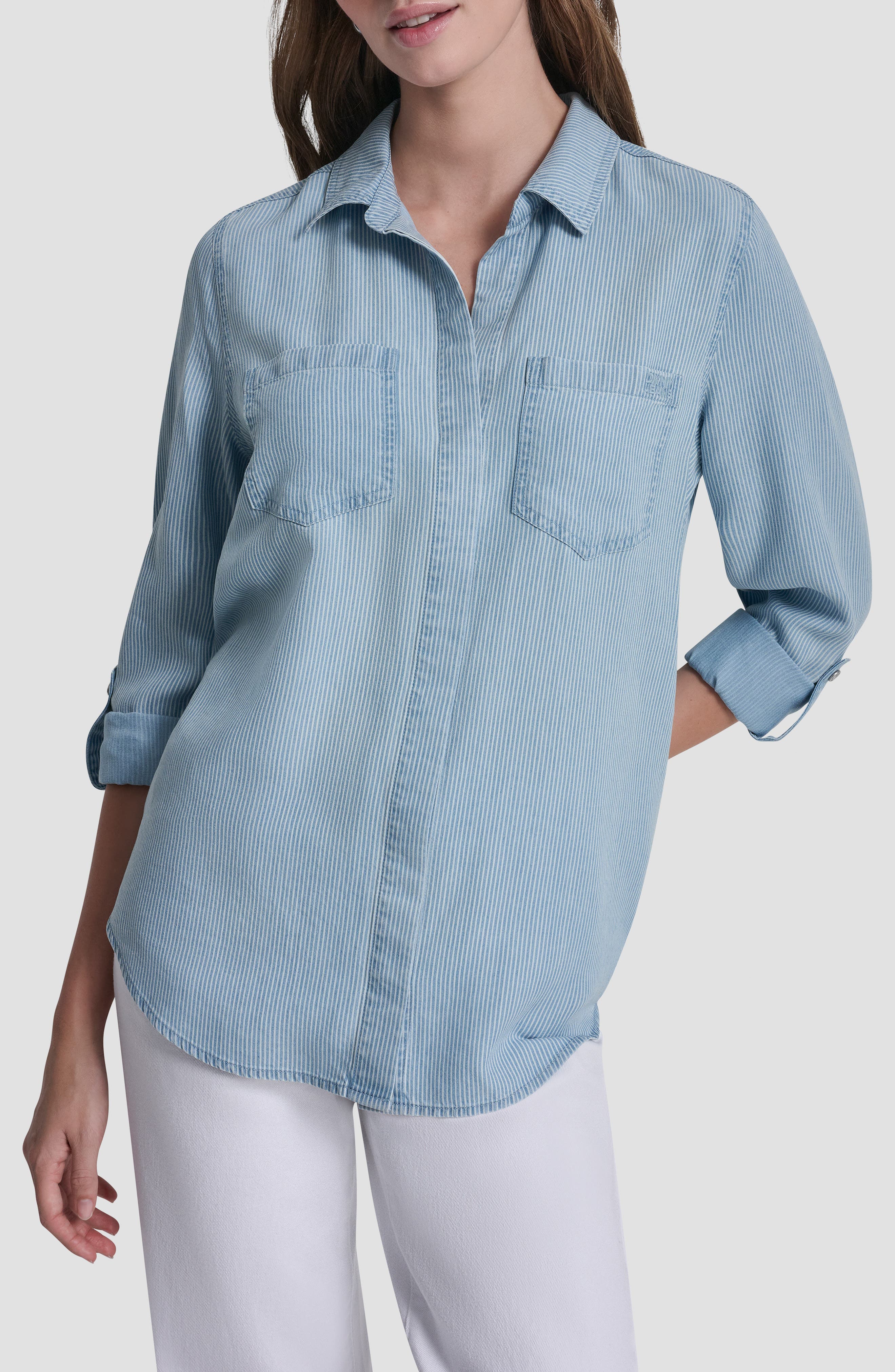 Chambray Button Front Top - image 1