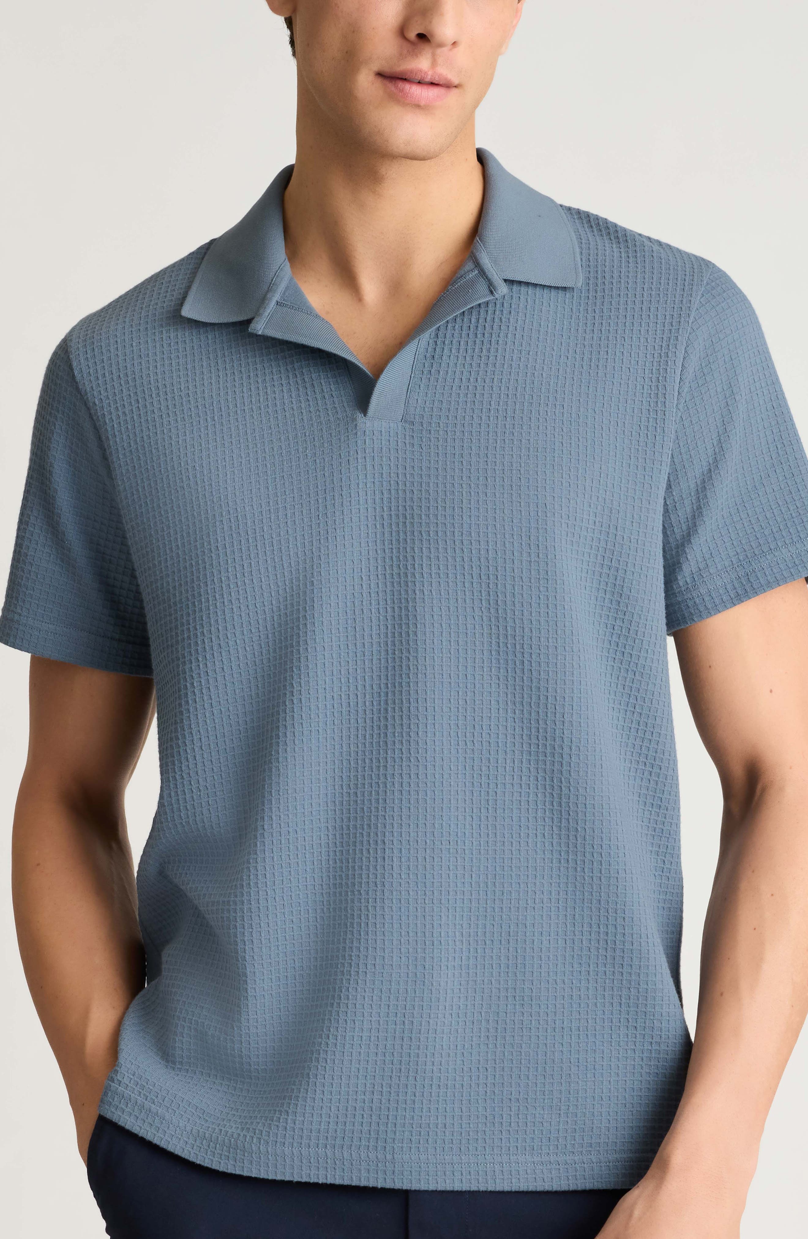 Johnny Collar Waffle Knit Polo - image 1