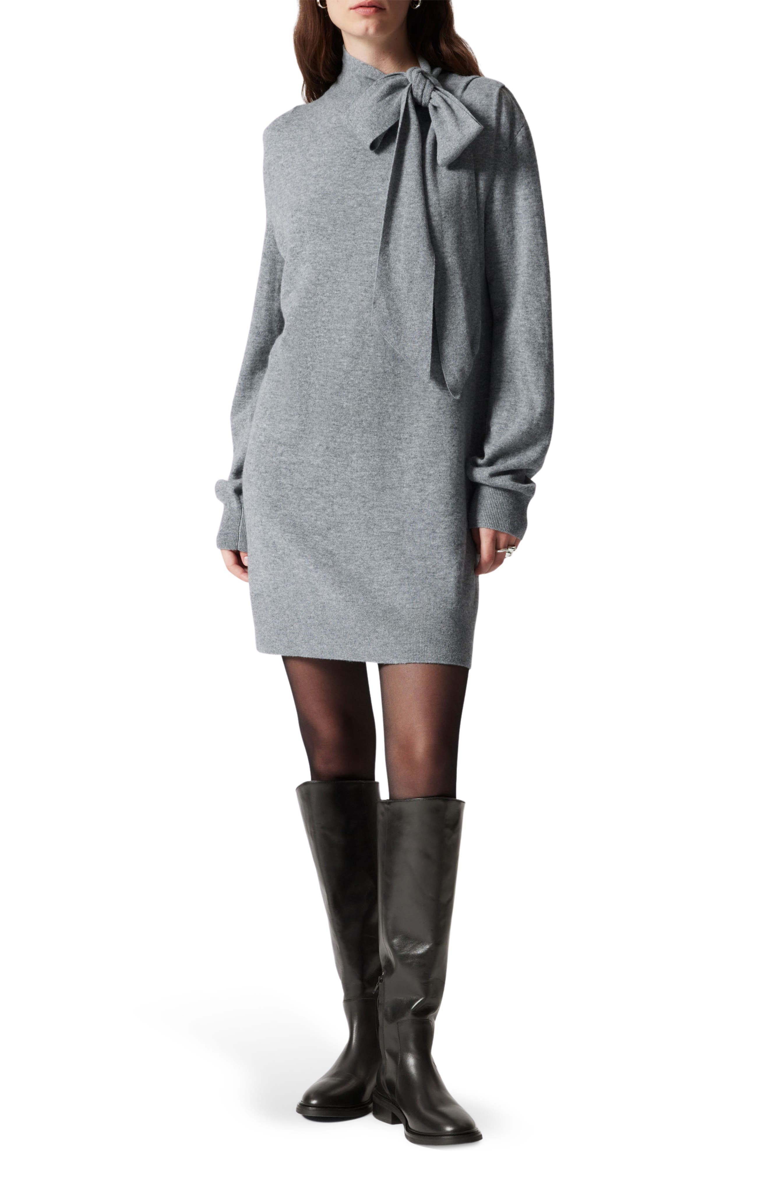 Bow Detail Merino Wool Sweater Dress - image 1