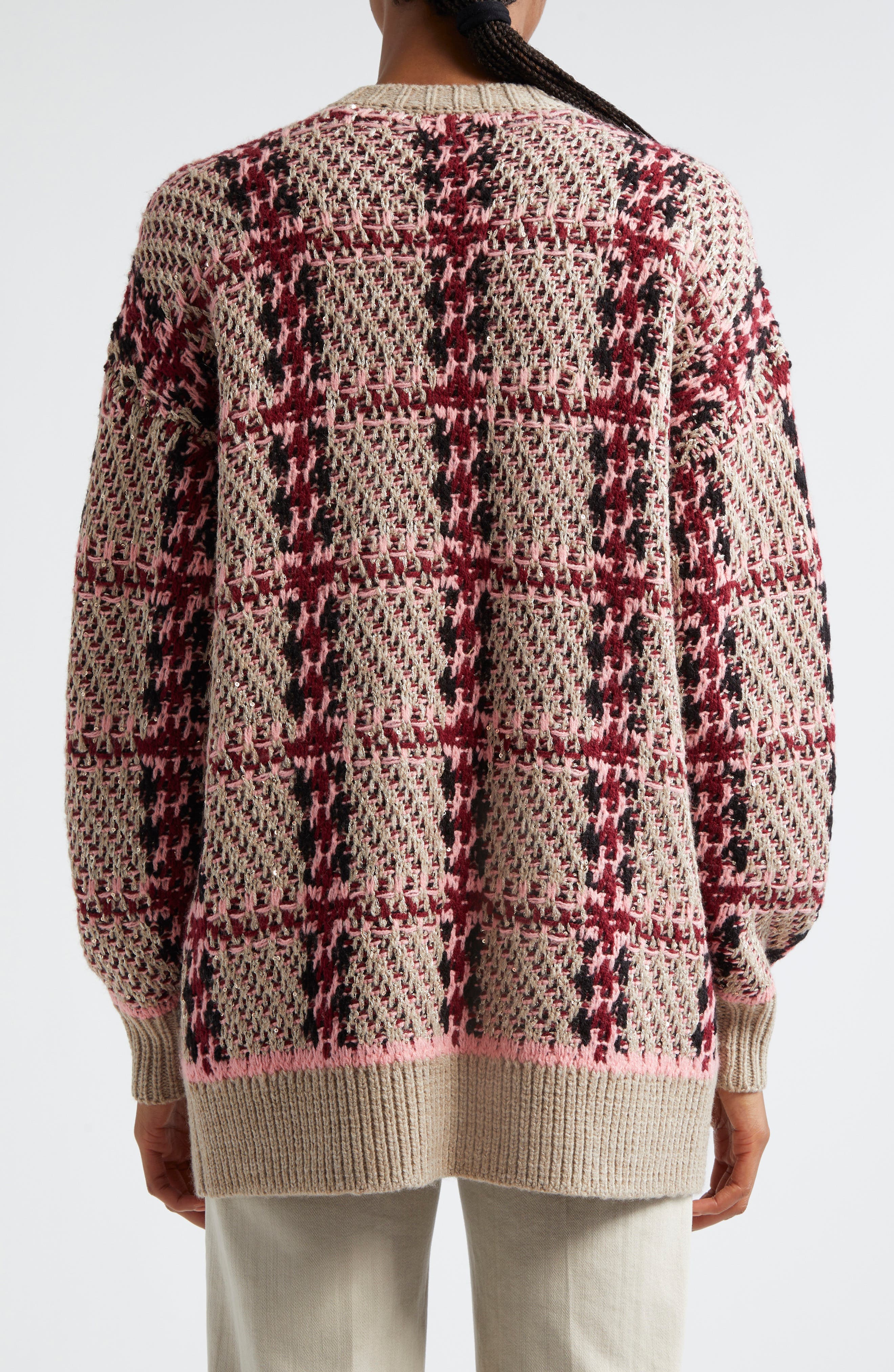 Maci Sequin Houndstooth Cardigan - image 2