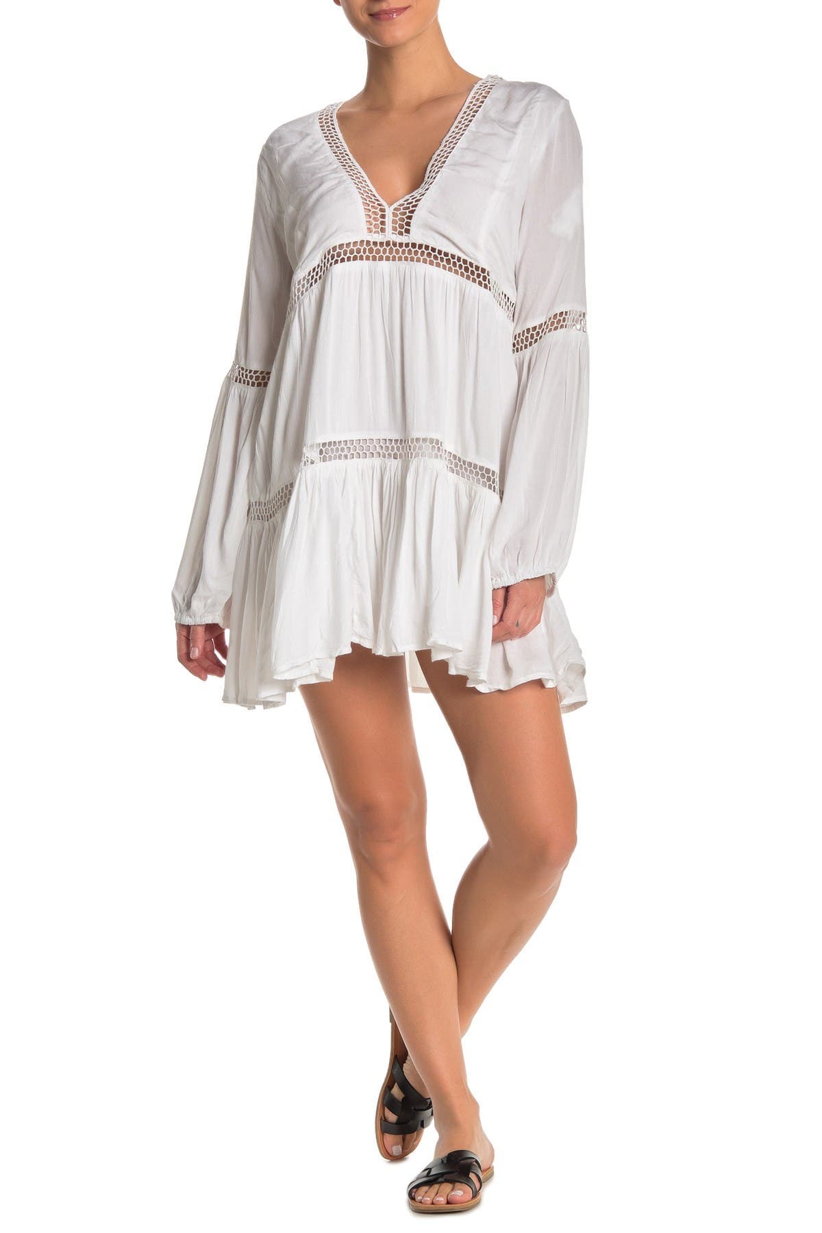 Crochet Croched Inset Cover-Up Dress - image 1