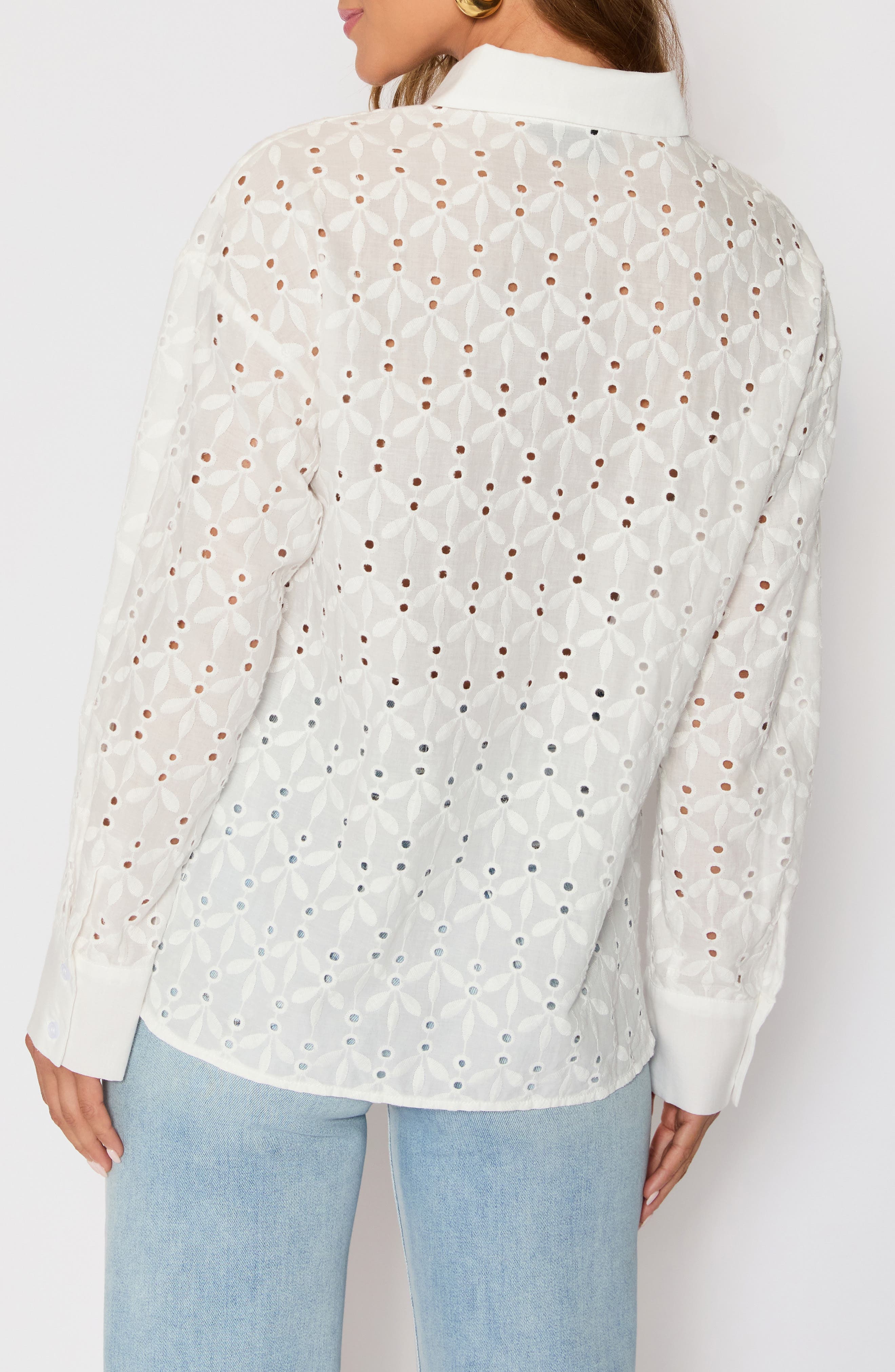 Garden Stroll Floral Eyelet Button-Up Shirt - image 2