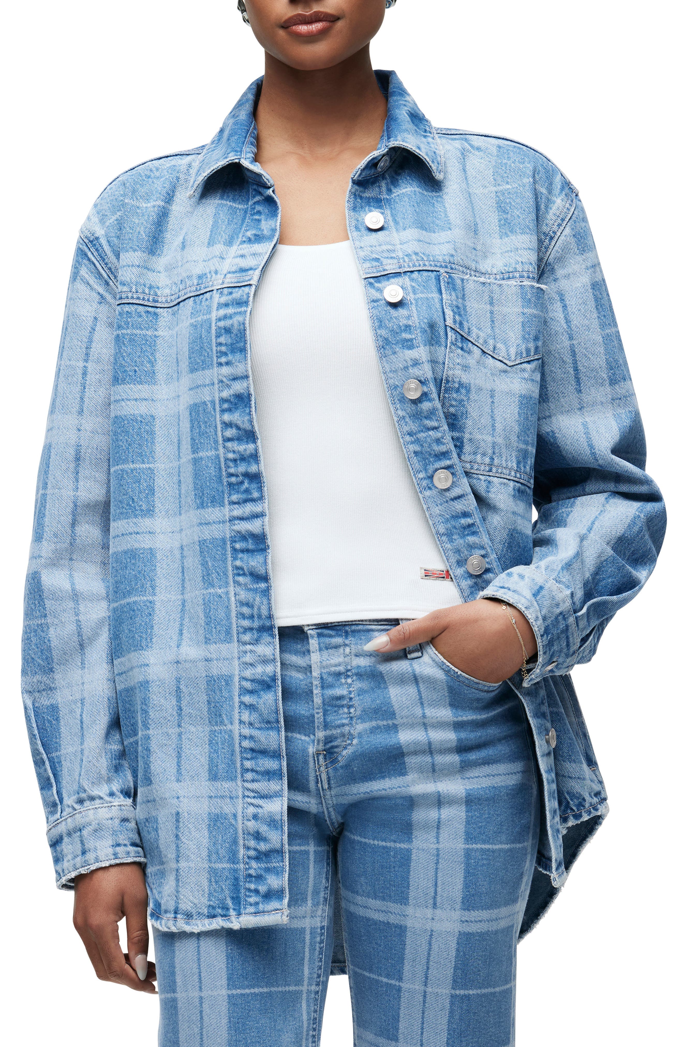 Oversize Plaid Denim Shacket