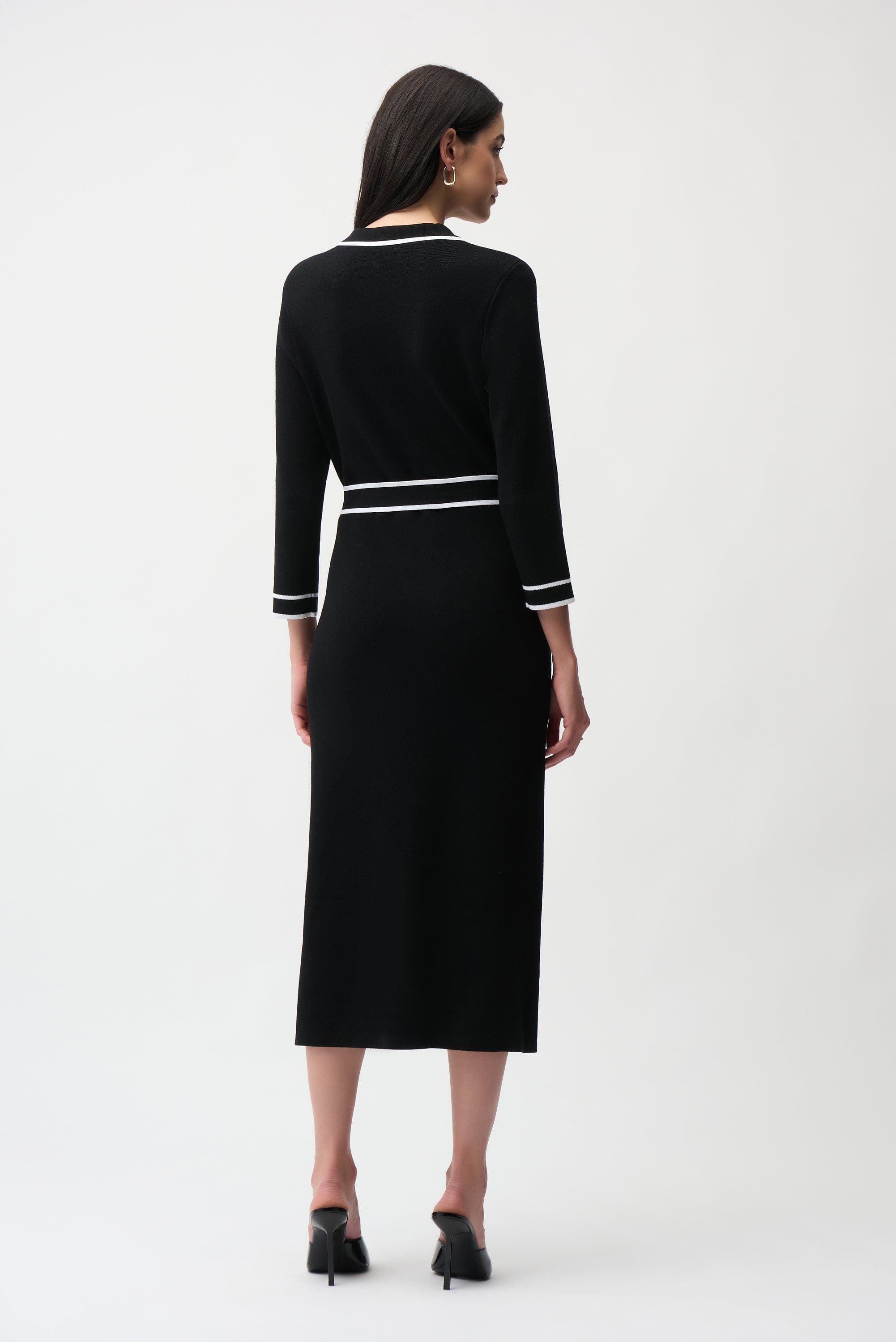 Viscose Shirt Dress with Contrast Piping And Sash - image 2