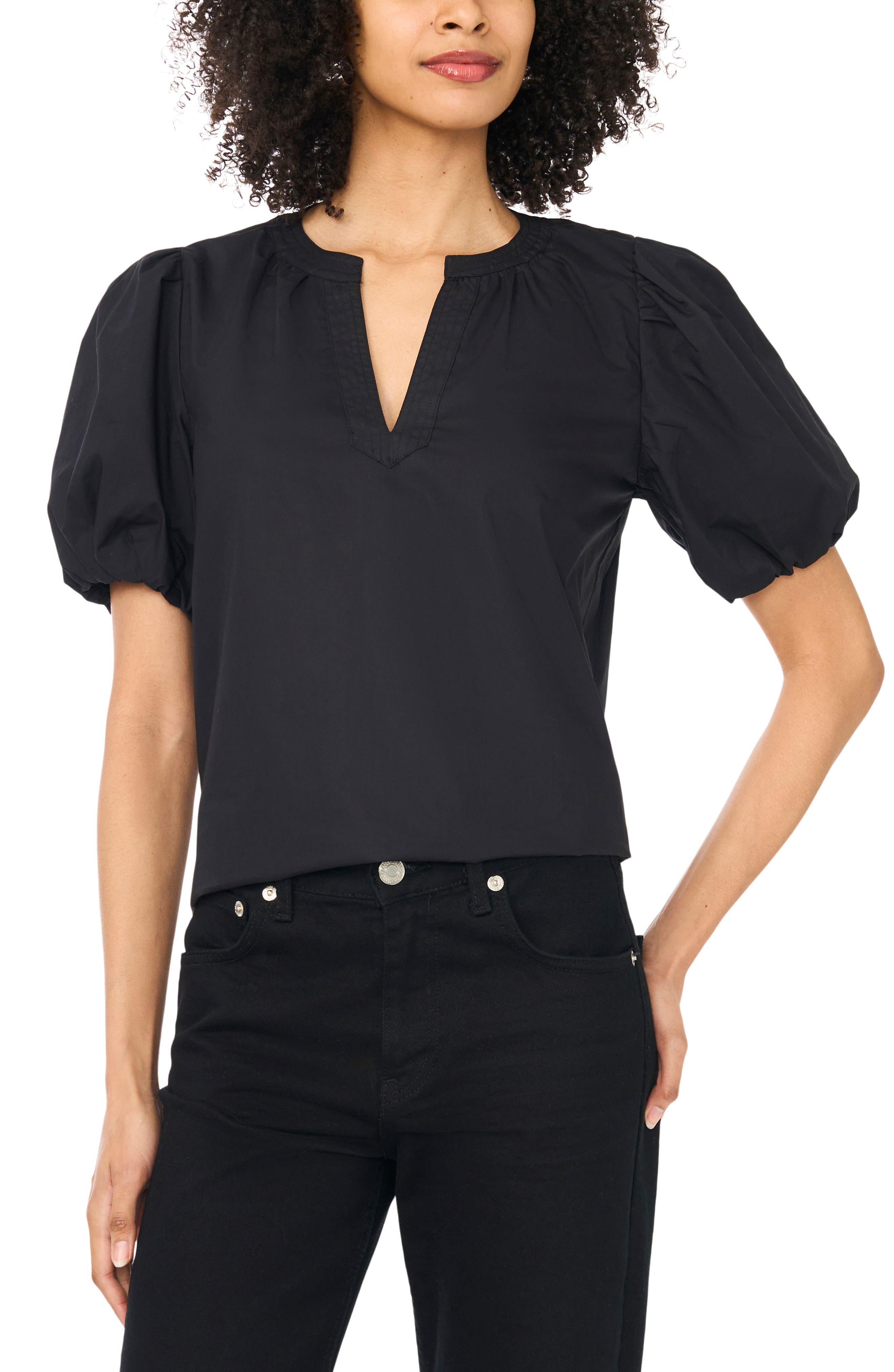 Organdy Puff Sleeve Top - image 1