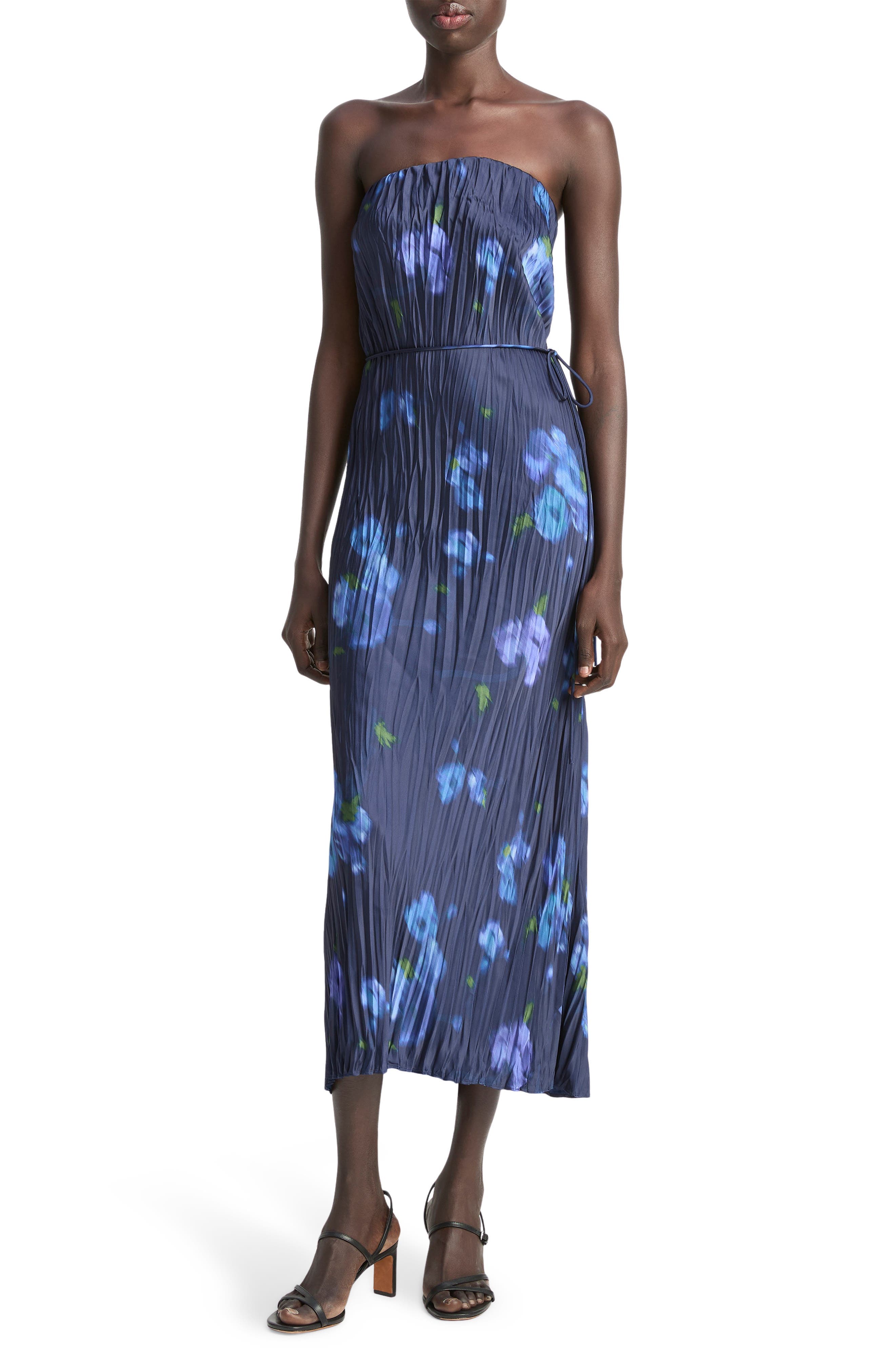 Poppy Blur Crushed Column Gown - image 1