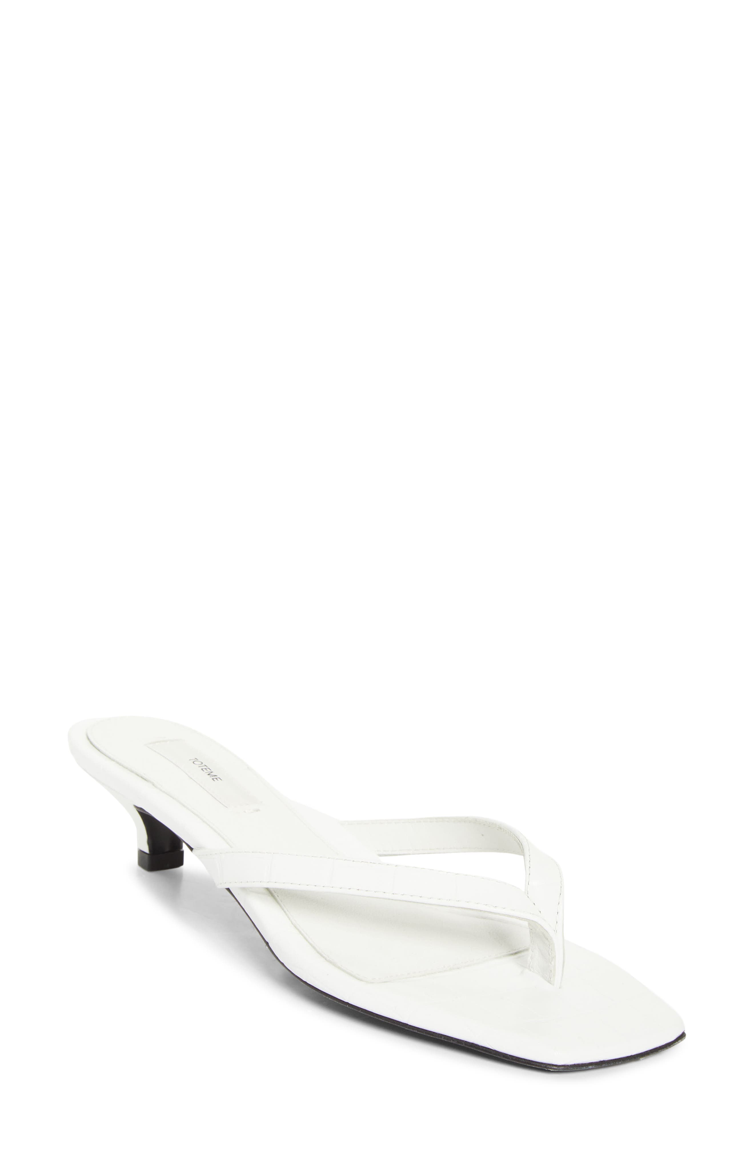 Croc Embossed Kitten Heel Flip Flop - image 1