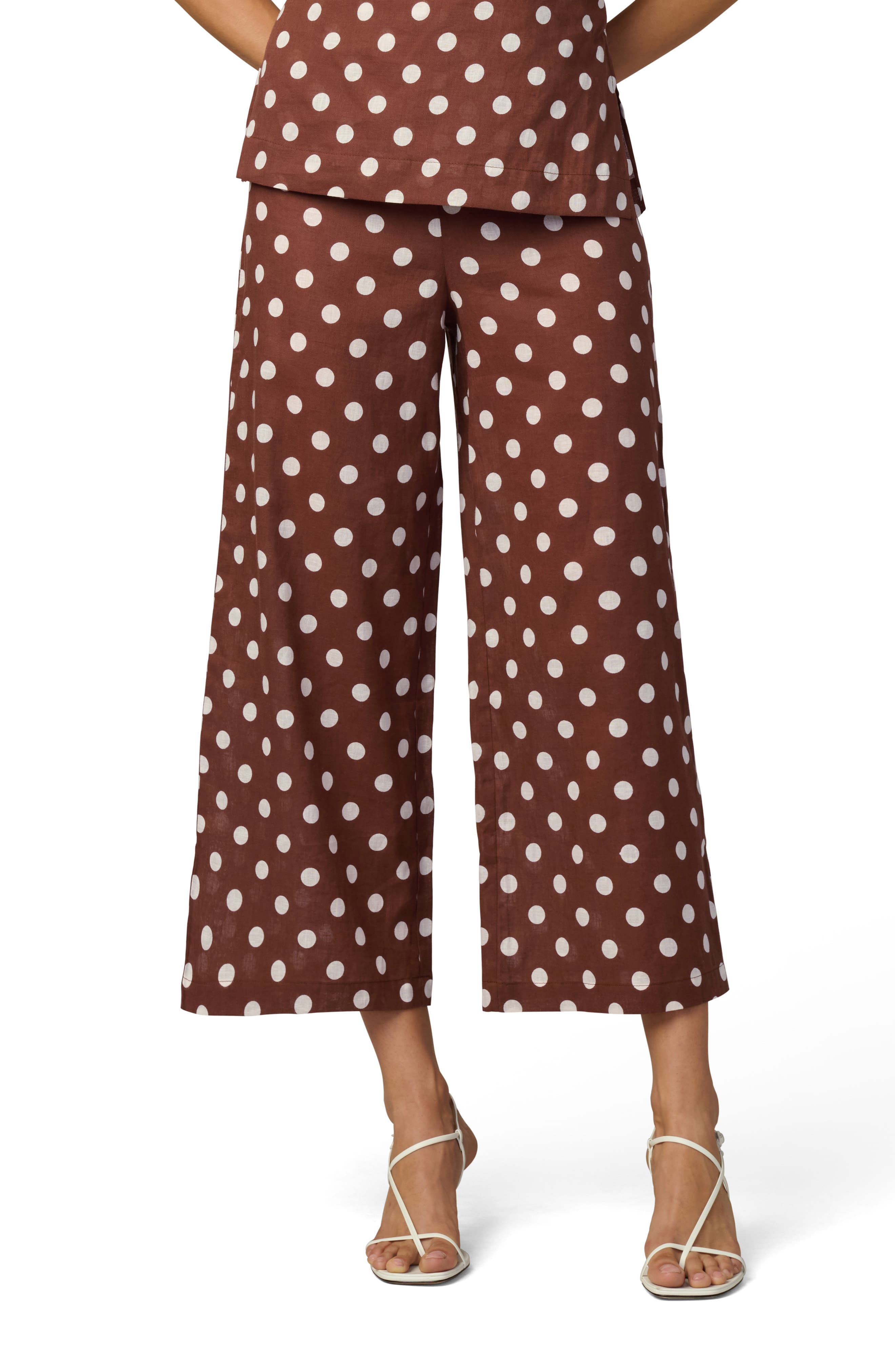 The Mariel Linen & Cotton Crop Wide Leg Pants - image 1