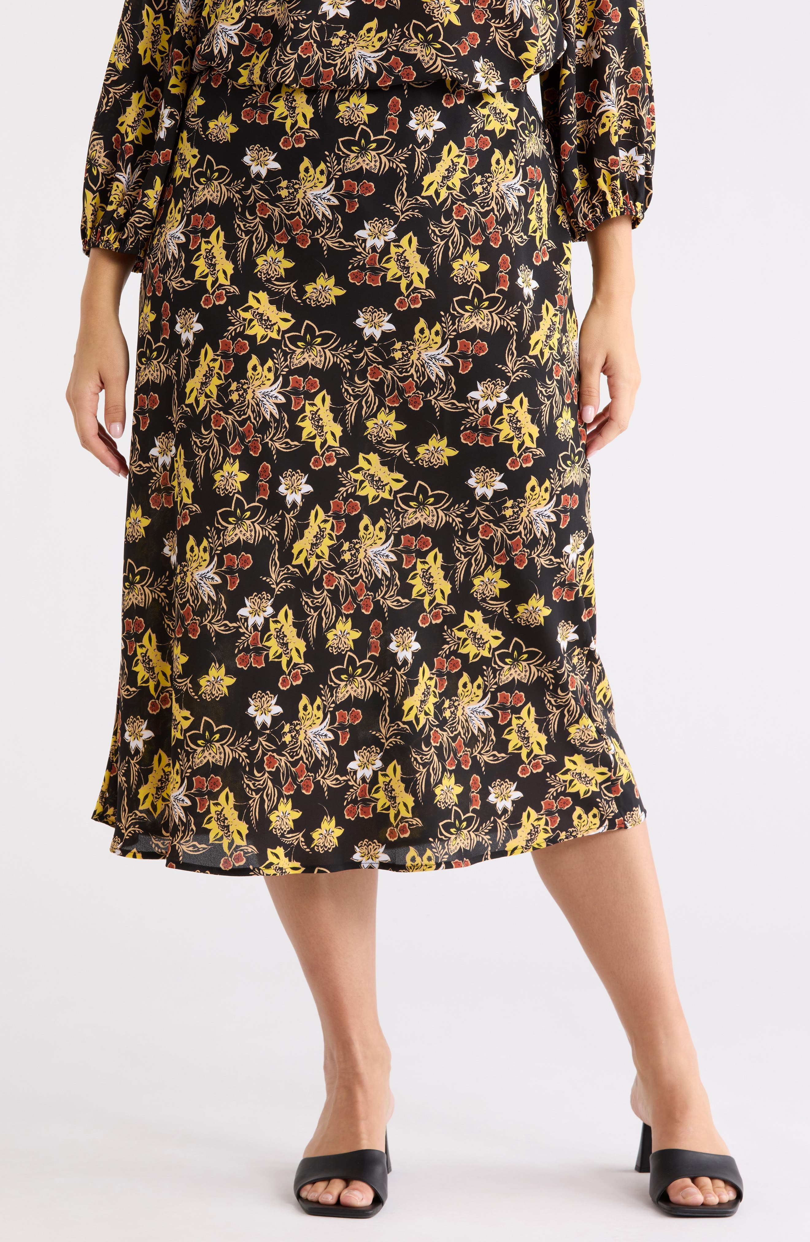 Floral Midi Skirt - image 1