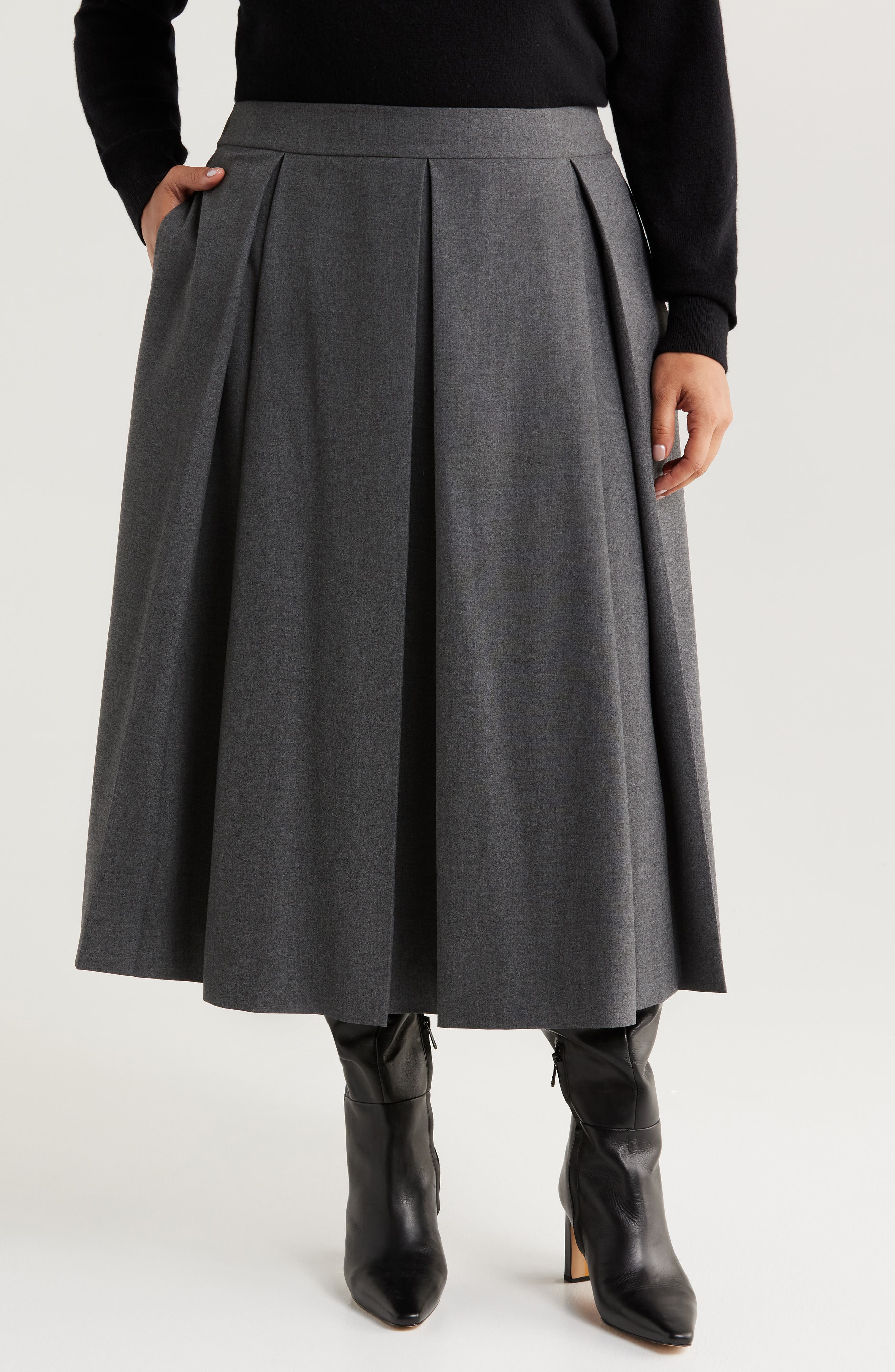 Pleated Midi Skirt - image 1