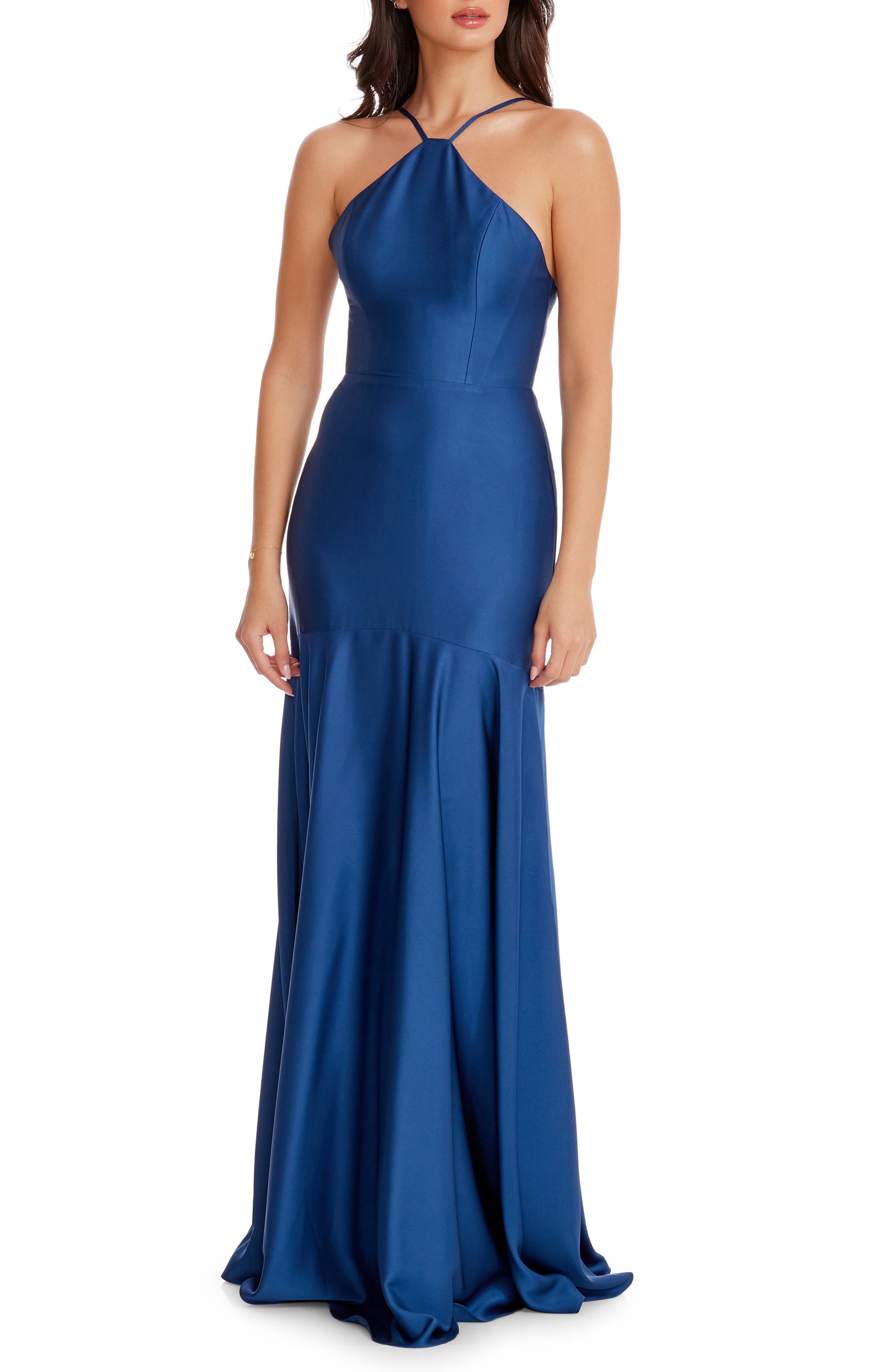 Justine Halter Satin Trumpet Gown - image 1