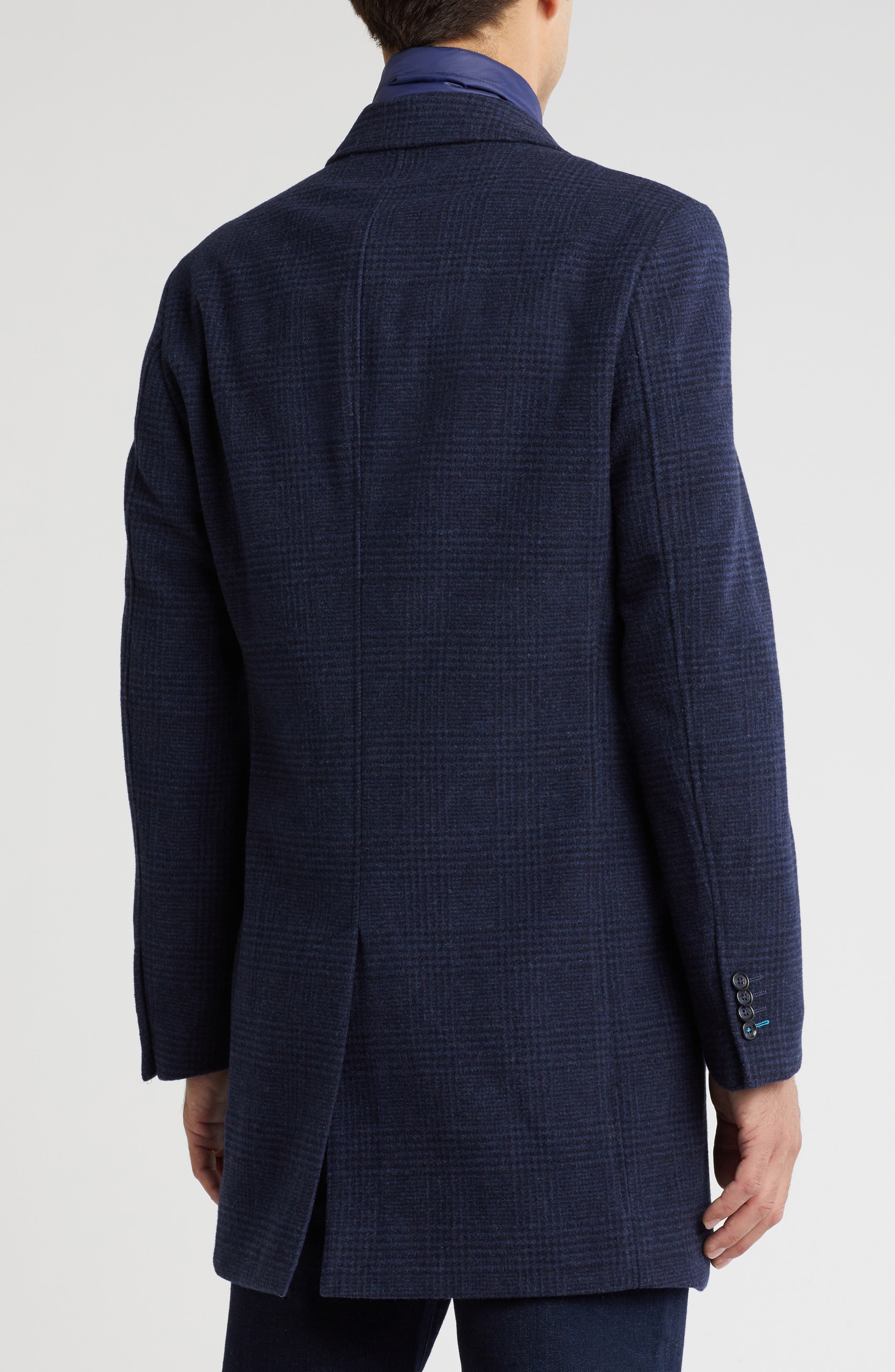 Wool Blend Plaid Coat with Bib - image 2