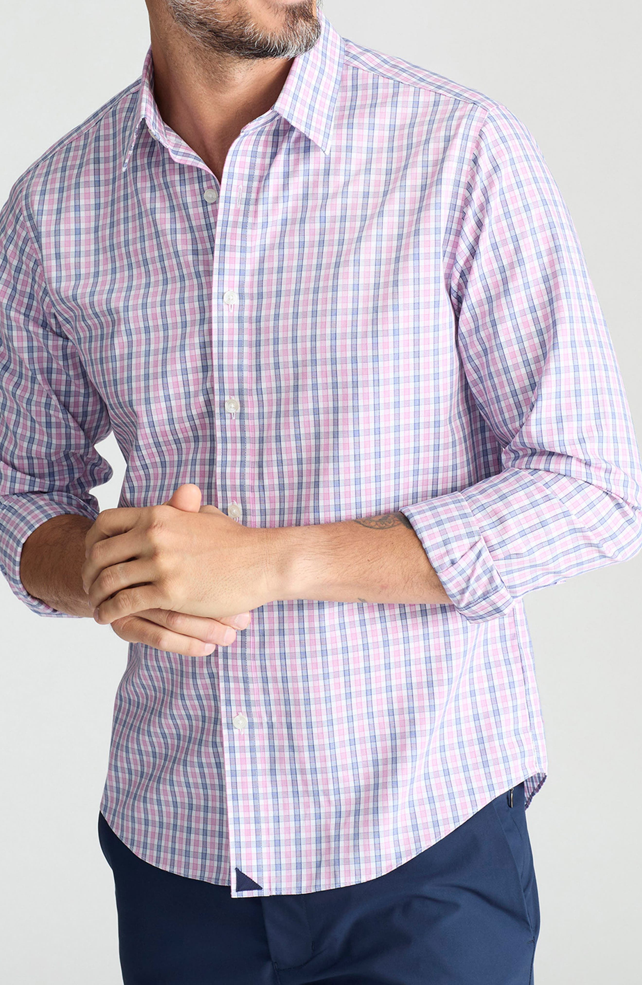 Dolcetto Plaid Wrinkle Free Cotton Button-Up Shirt - image 1