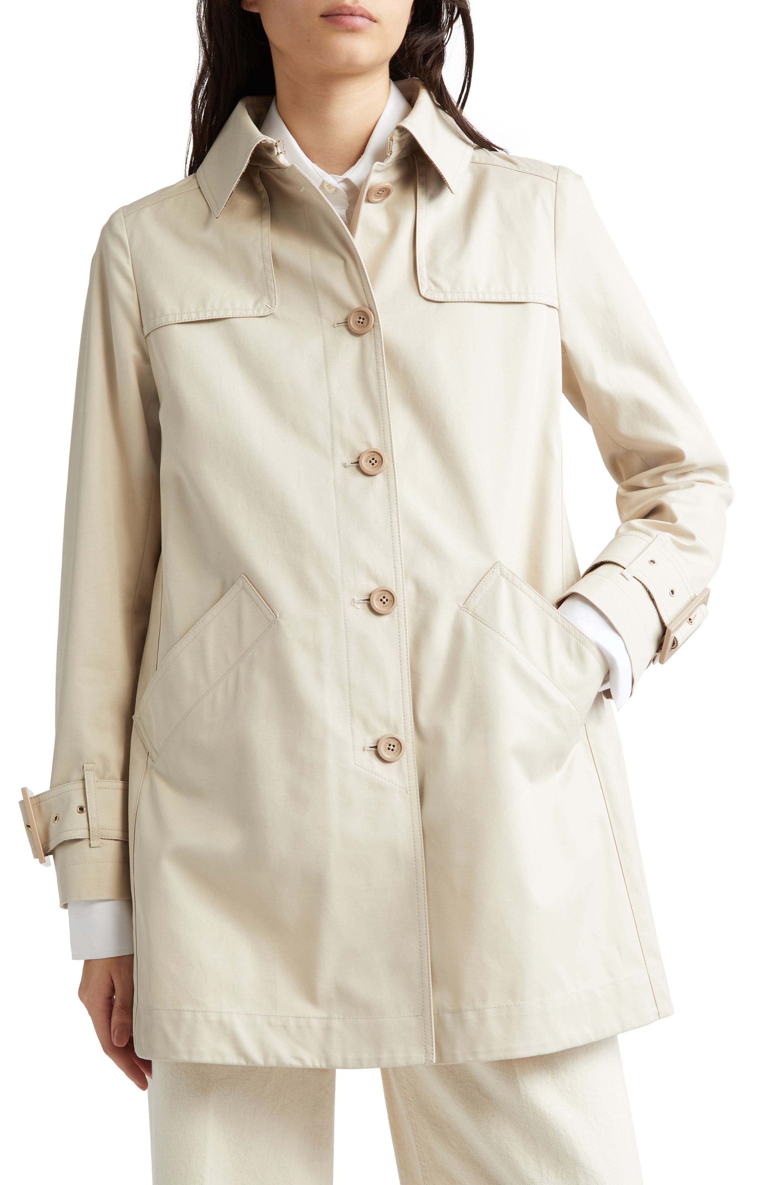 Delon Cotton Short Trench Coat