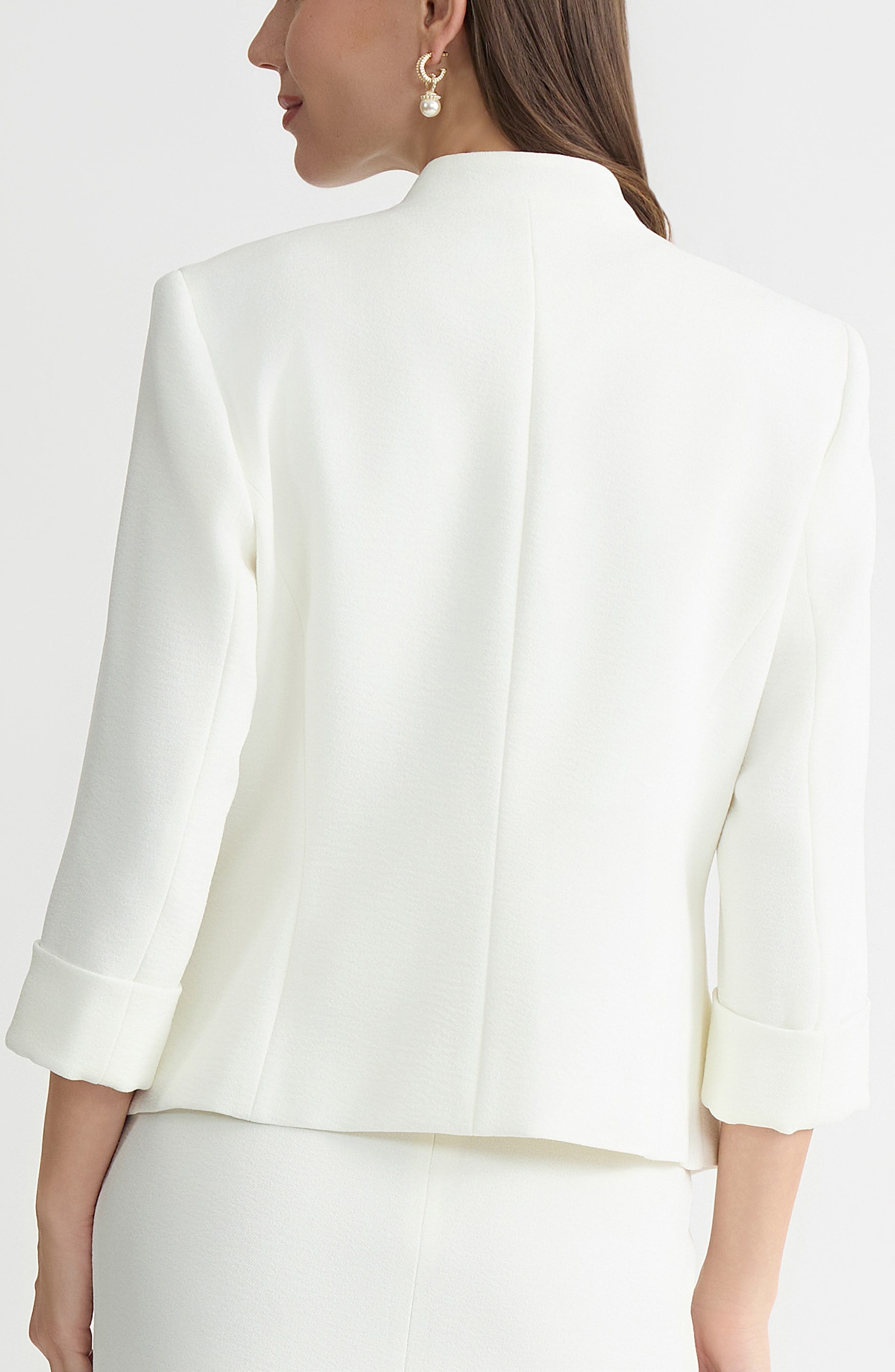 Collarless Zip Pocket Blazer - image 2